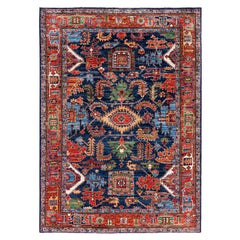 Serapi One-of-a-Kind Wolle Blau Bereich Teppich 4' 1" x 5' 9"