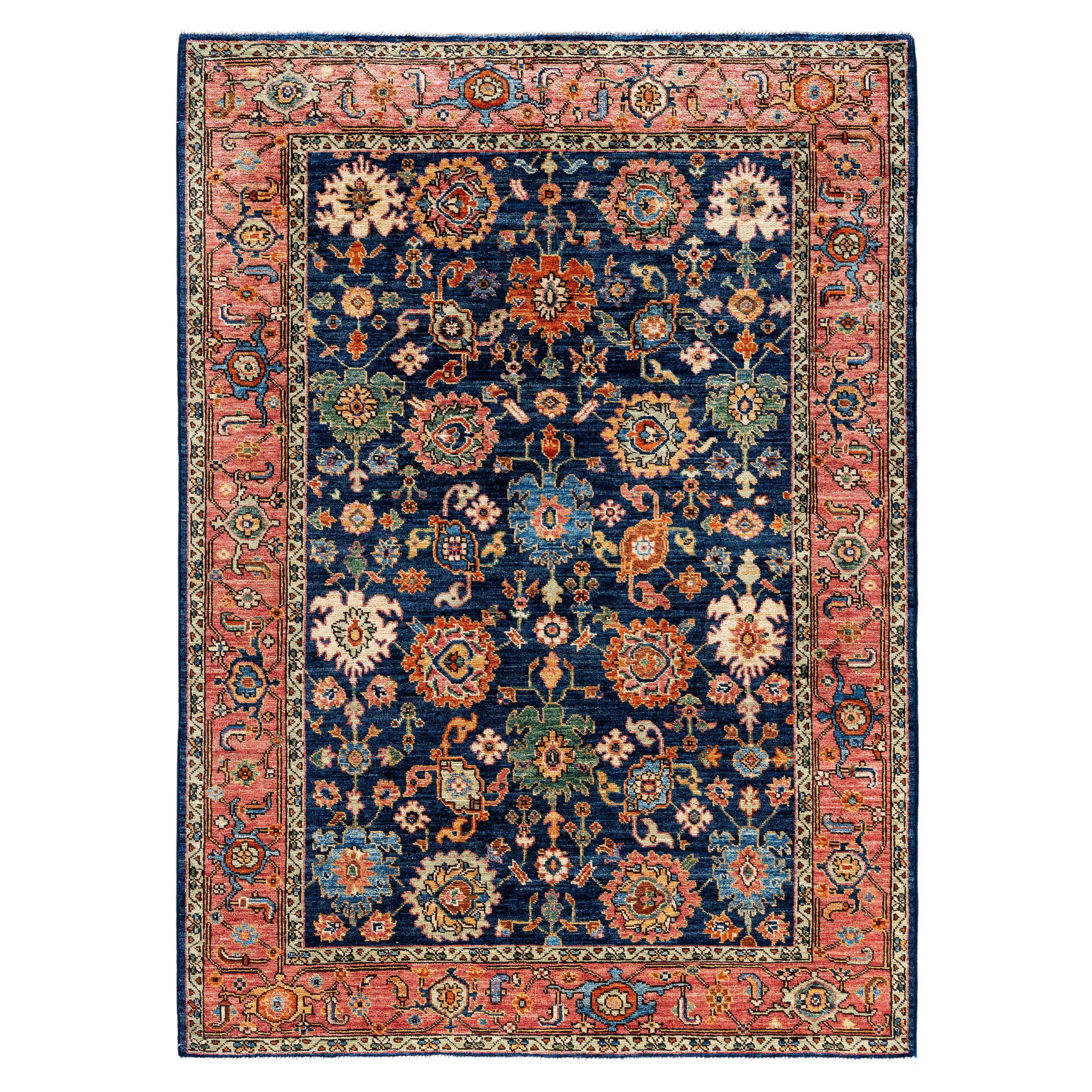 Serapi One-of-a-Kind Wolle Blau Bereich Teppich 4' 3" x 5' 10"