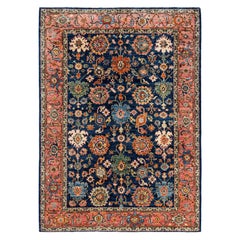 Serapi One-of-a-Kind Wolle Blau Bereich Teppich 4' 3" x 5' 10"