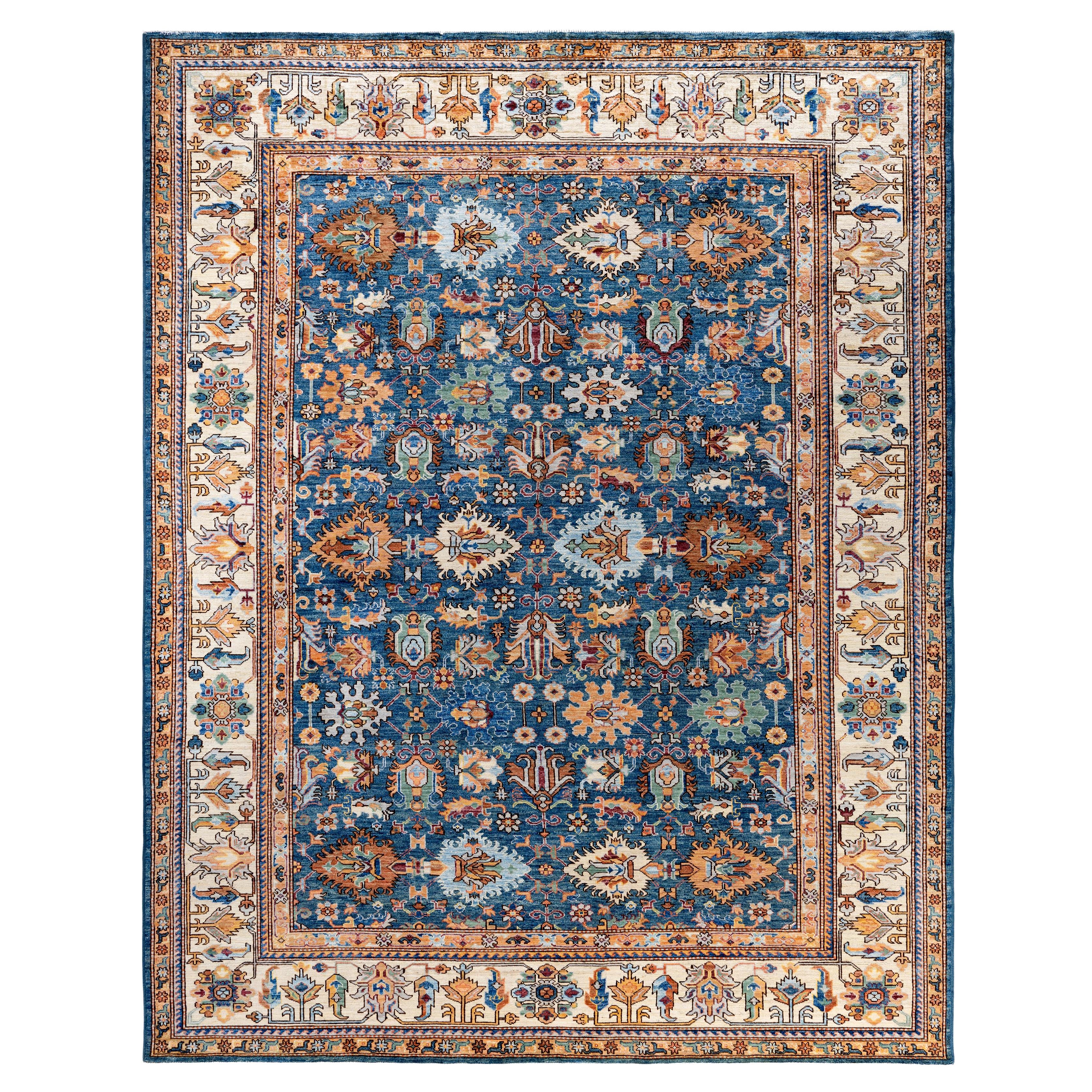 Alfombra de lana azul única Serapi 7' 10" x 10' 0"