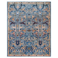 Tappeto Serapi in lana blu unico nel suo genere 7' 9" x 9' 9"