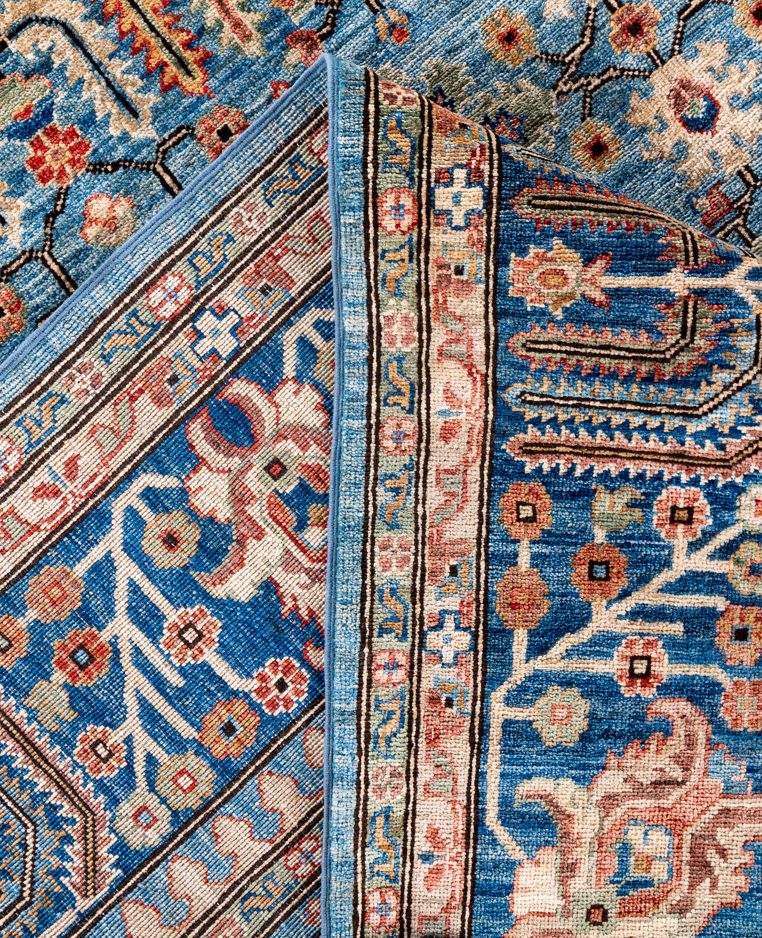 Serapi One-of-a-Kind Wolle Blau Bereich Teppich 8' 0