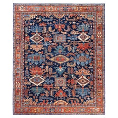 Alfombra de lana azul única Serapi 8' 0" x 9' 10"