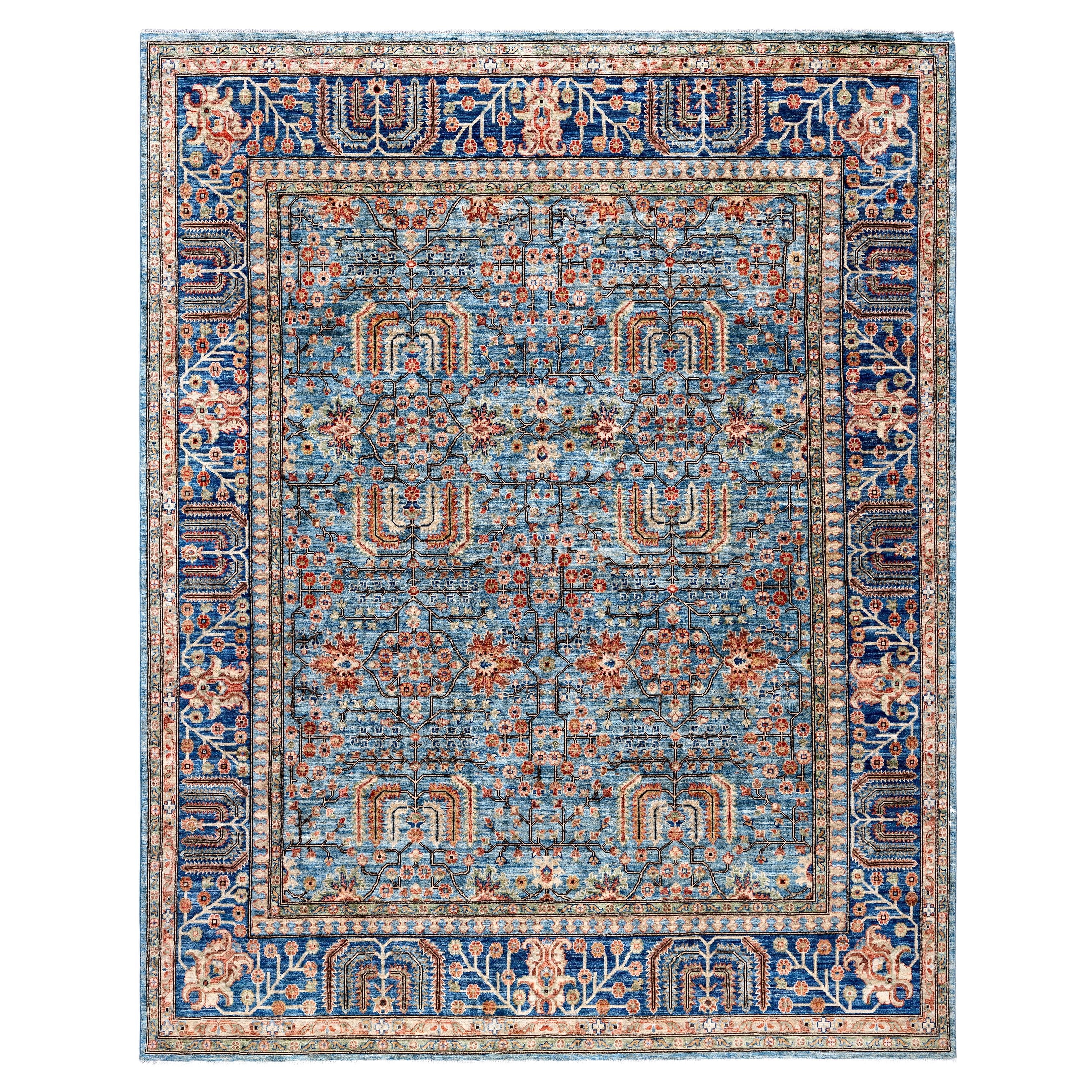 Serapi One-of-a-Kind Wolle Blau Bereich Teppich 8' 0" x 9' 10"