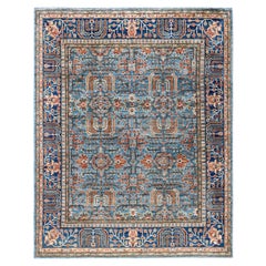 Serapi One-of-a-Kind Wolle Blau Bereich Teppich 8' 0" x 9' 10"