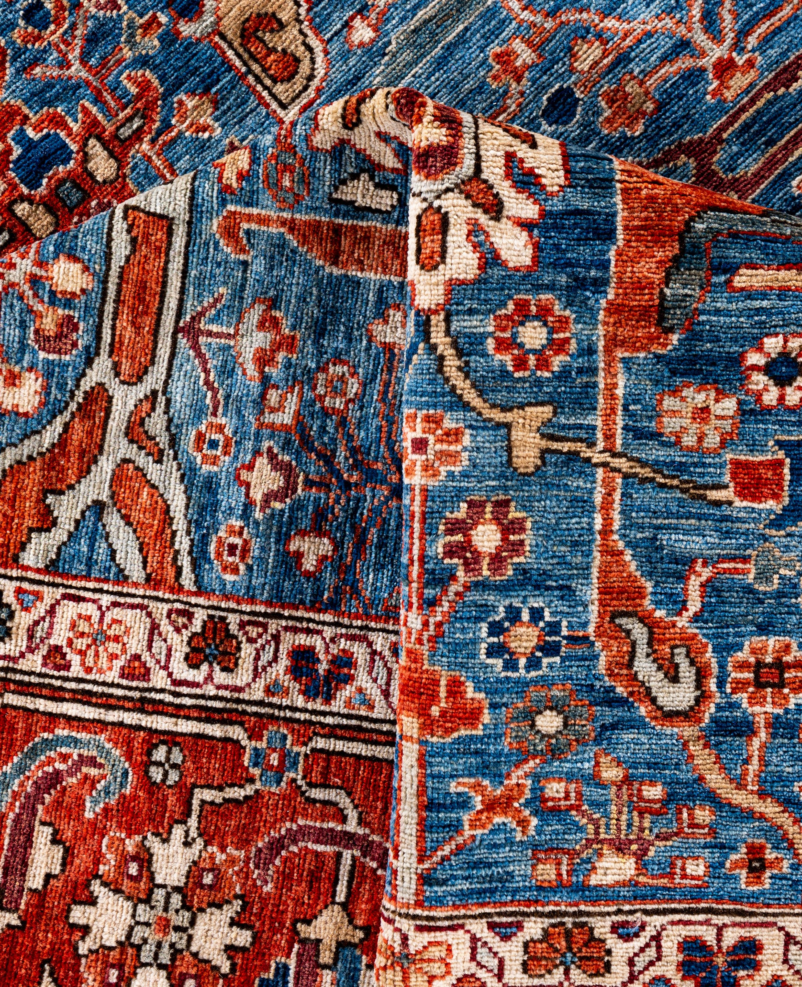 Serapi One-of-a-Kind Wool Blue Area Rug 8' 0