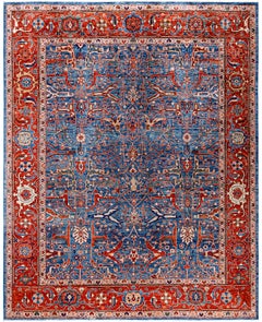 Serapi One-of-a-Kind Wool Blue Area Rug 8' 0" x 9' 11"