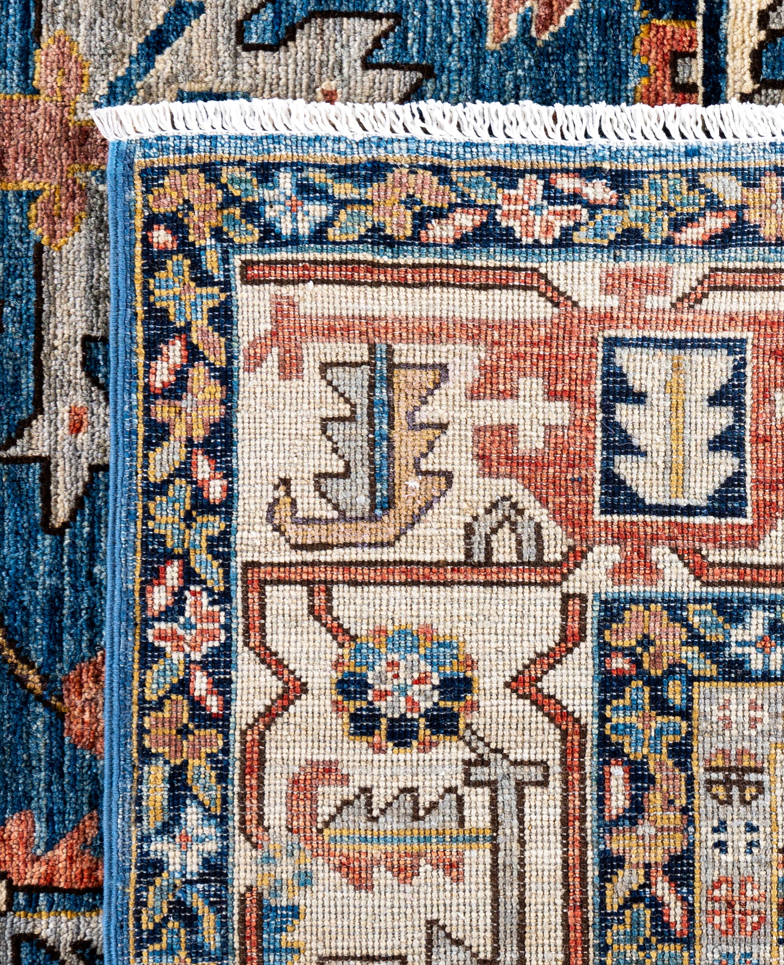 Serapi One-of-a-Kind Wool Blue Area Rug 8' 1