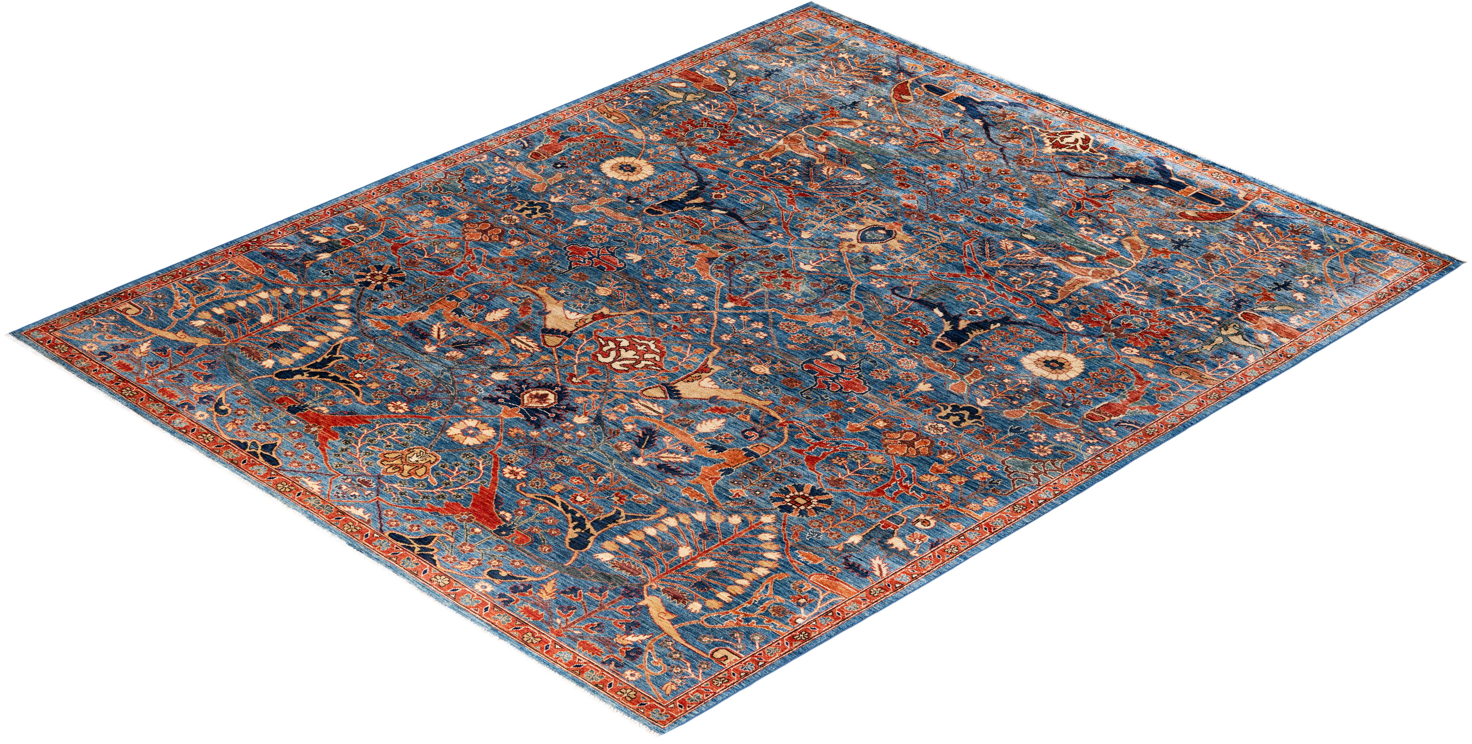 Tappeto Serapi One-of-a-Kind in Lana Blu 8' 2