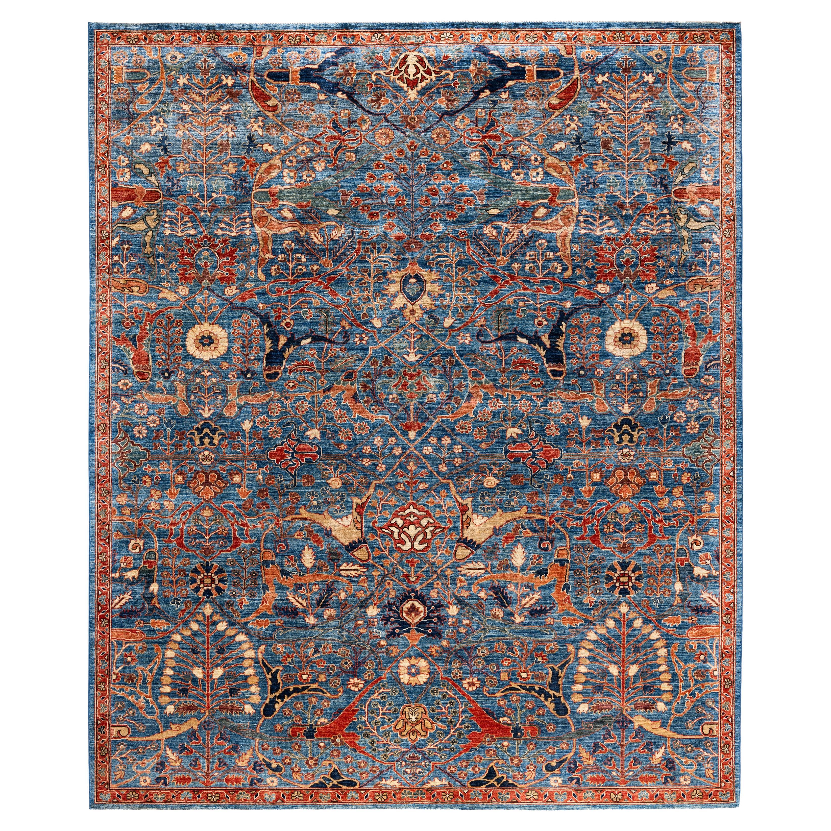 Tappeto Serapi One-of-a-Kind in Lana Blu 8' 2" x 10' 0"