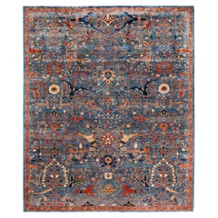 Tappeto Serapi One-of-a-Kind in Lana Blu 8' 2" x 10' 0"