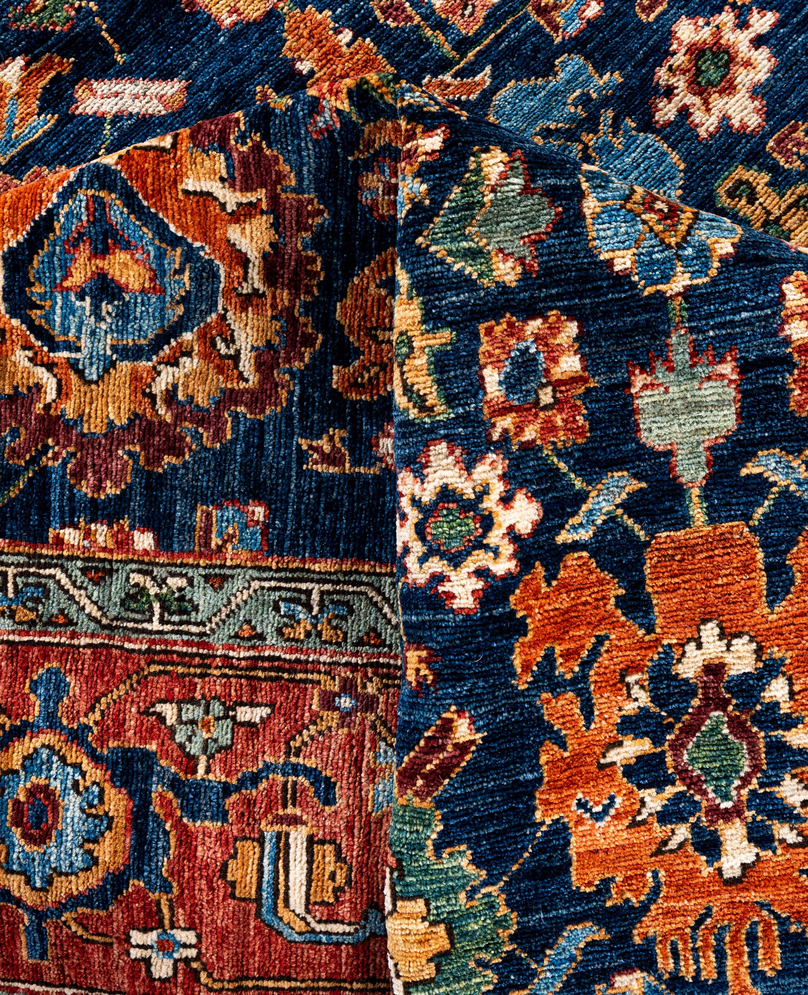 Lana Tappeto Serapi One-of-a-Kind Wool Blue Area Rug 8' 2