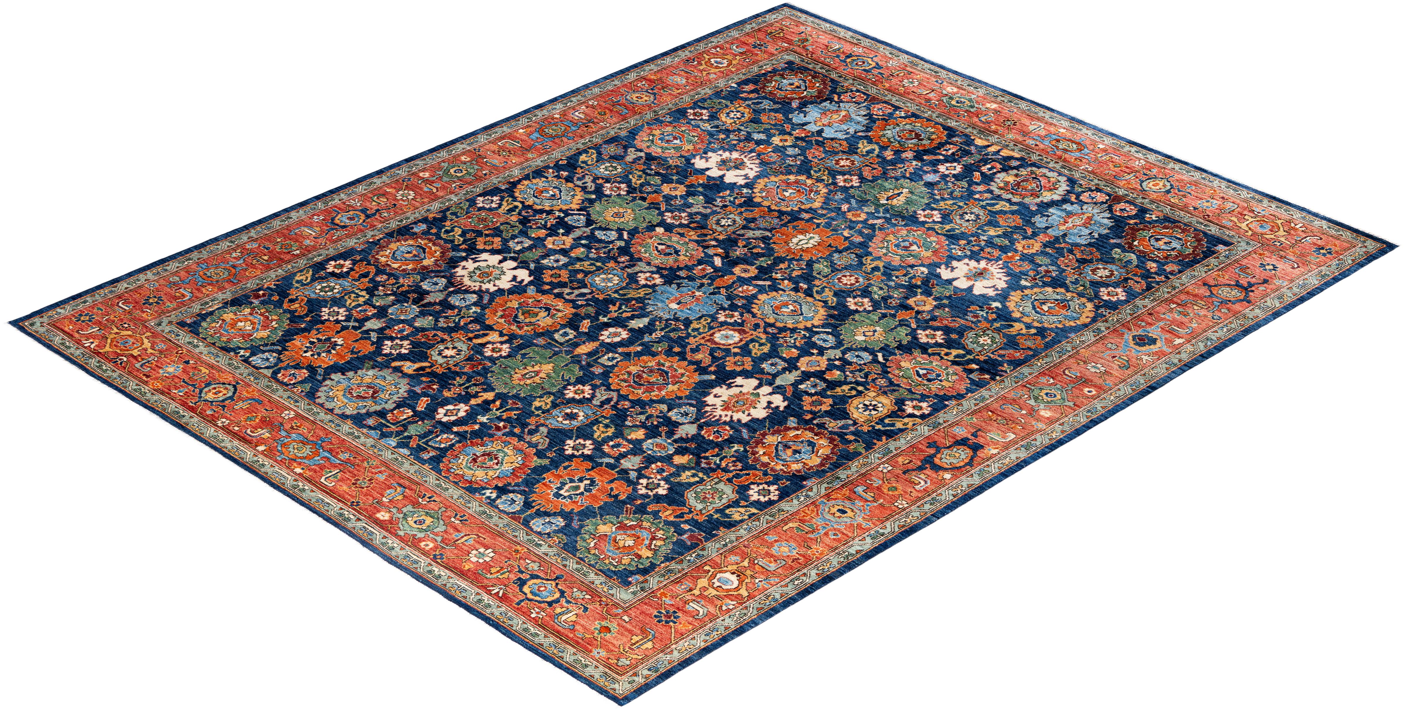 Tappeto Serapi One-of-a-Kind Wool Blue Area Rug 8' 2