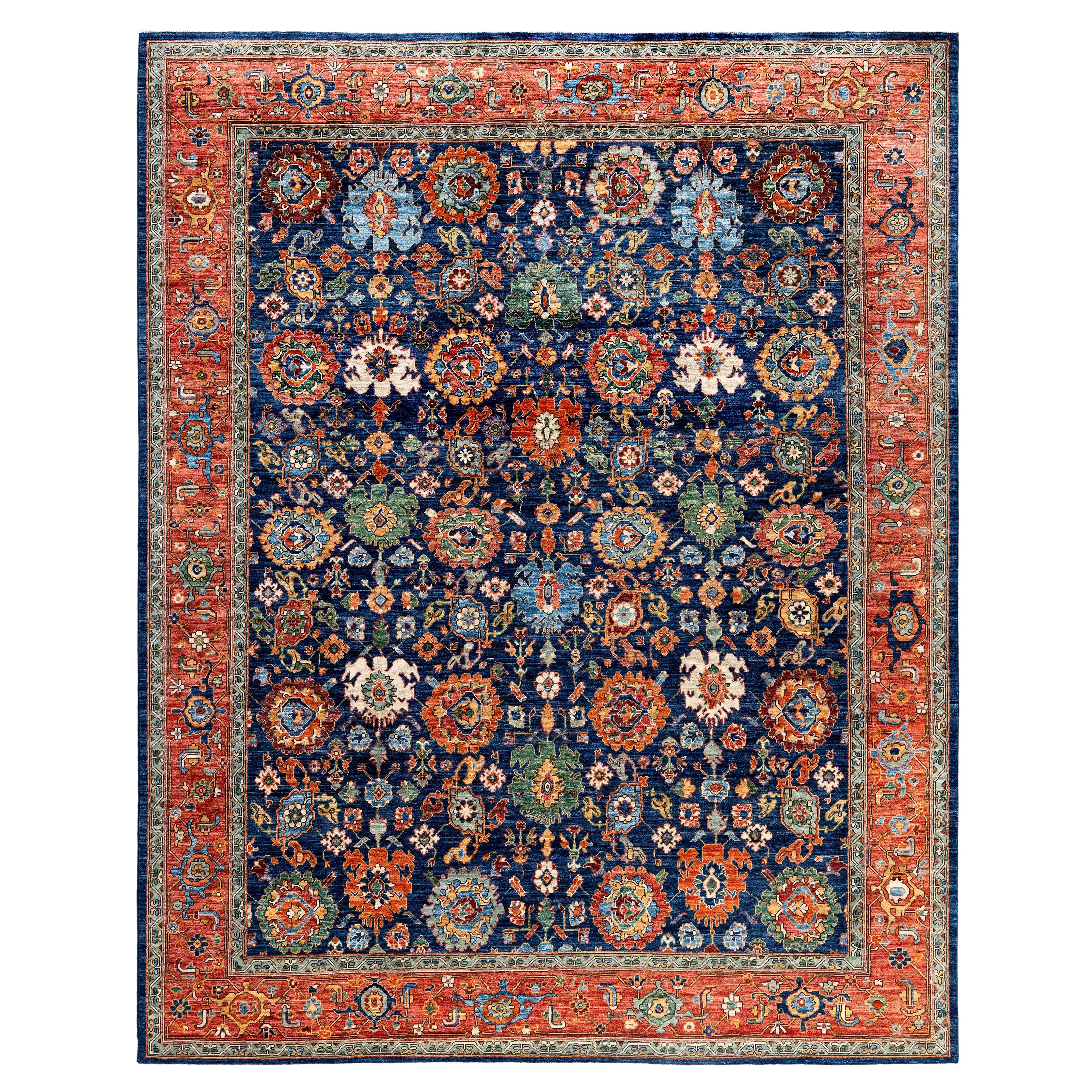 Serapi One-of-a-Kind Wool Blue Area Rug 8' 2" x 10' 1"