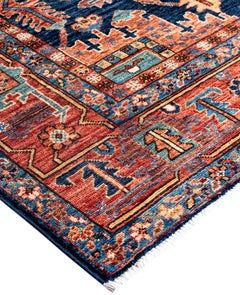 Serapi Tapis unique en laine bleu 8' 2" x 10' 2"