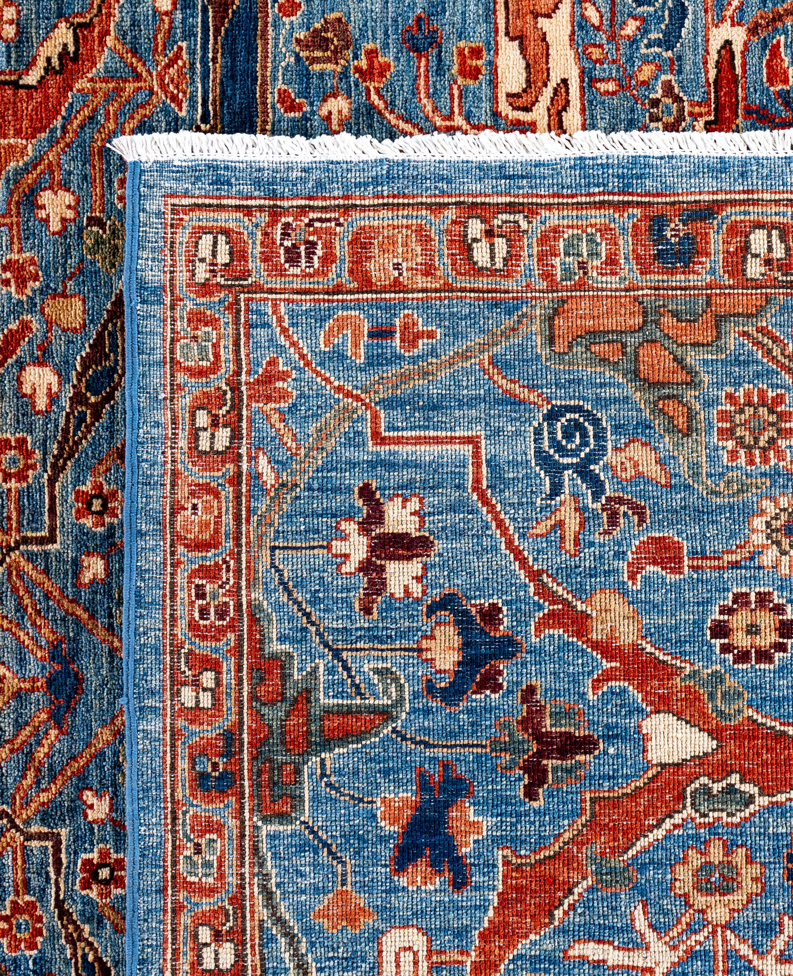 Serapi Tapis unique en laine bleu 9' 1