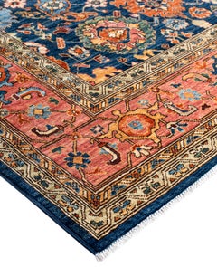 Serapi Tapis unique en laine bleu 9' 1" x 11' 9"