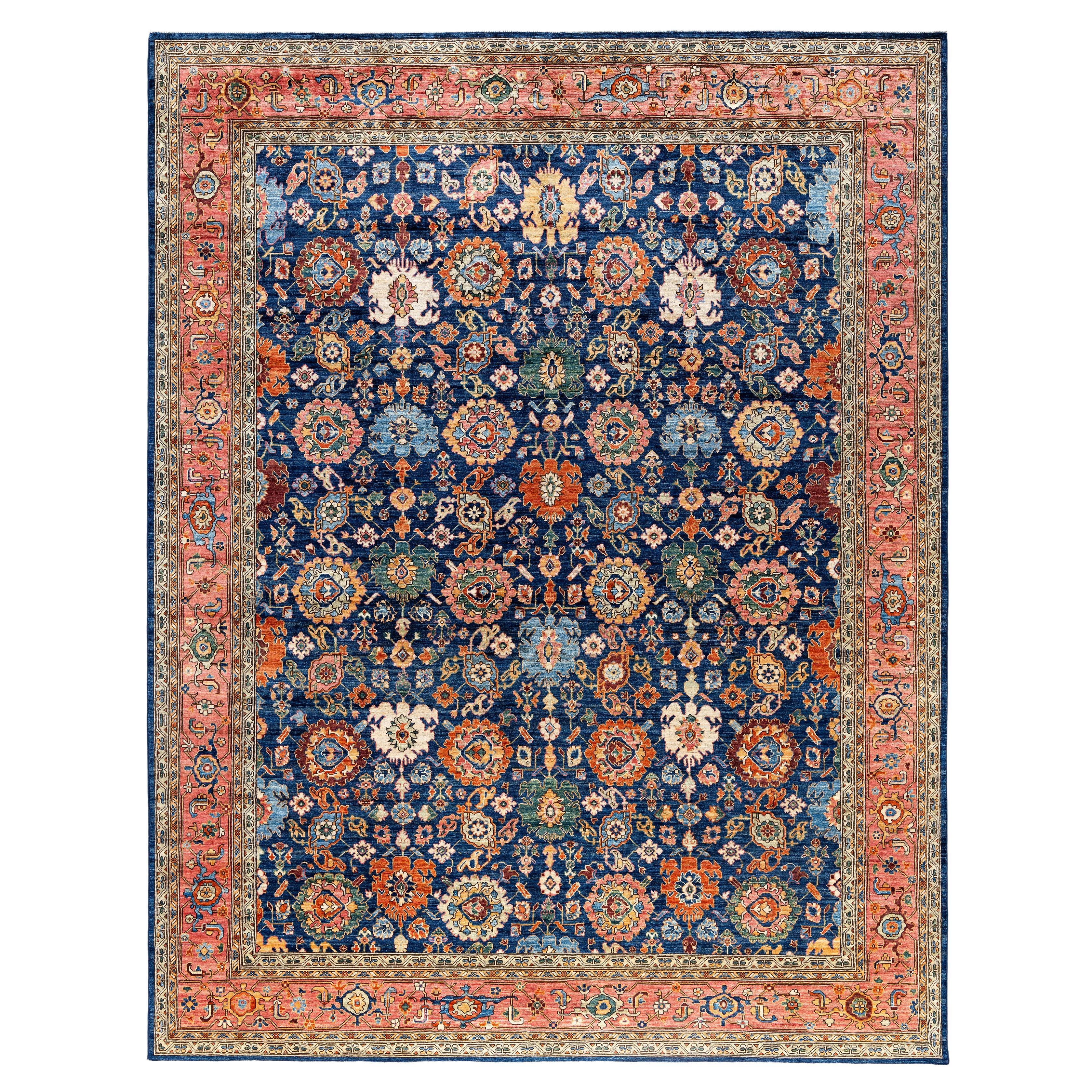 Tappeto Serapi One-of-a-Kind in Lana Blu 9' 1" x 11' 9"