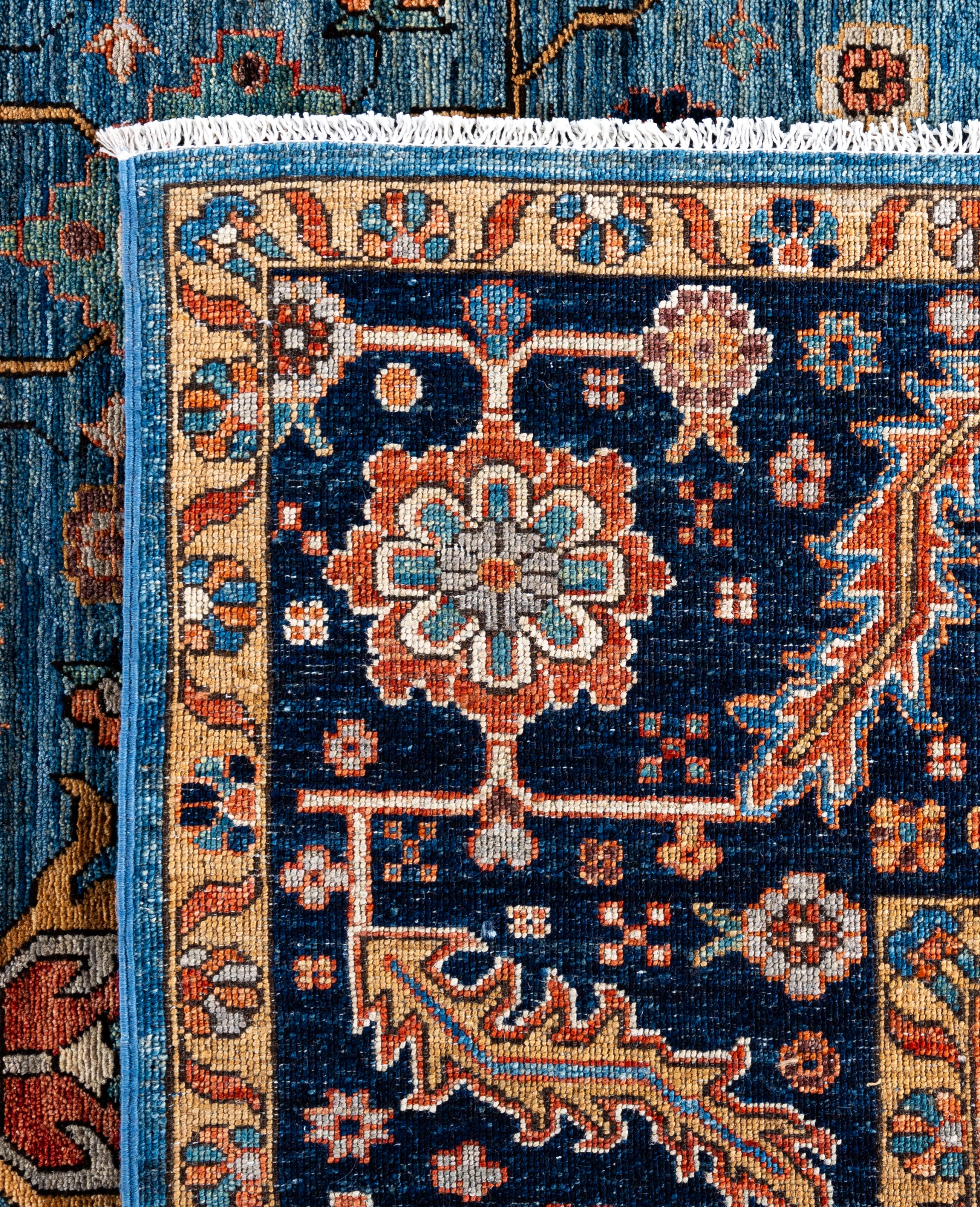 Serapi One-of-a-Kind Wool Blue Area Rug 9' 10