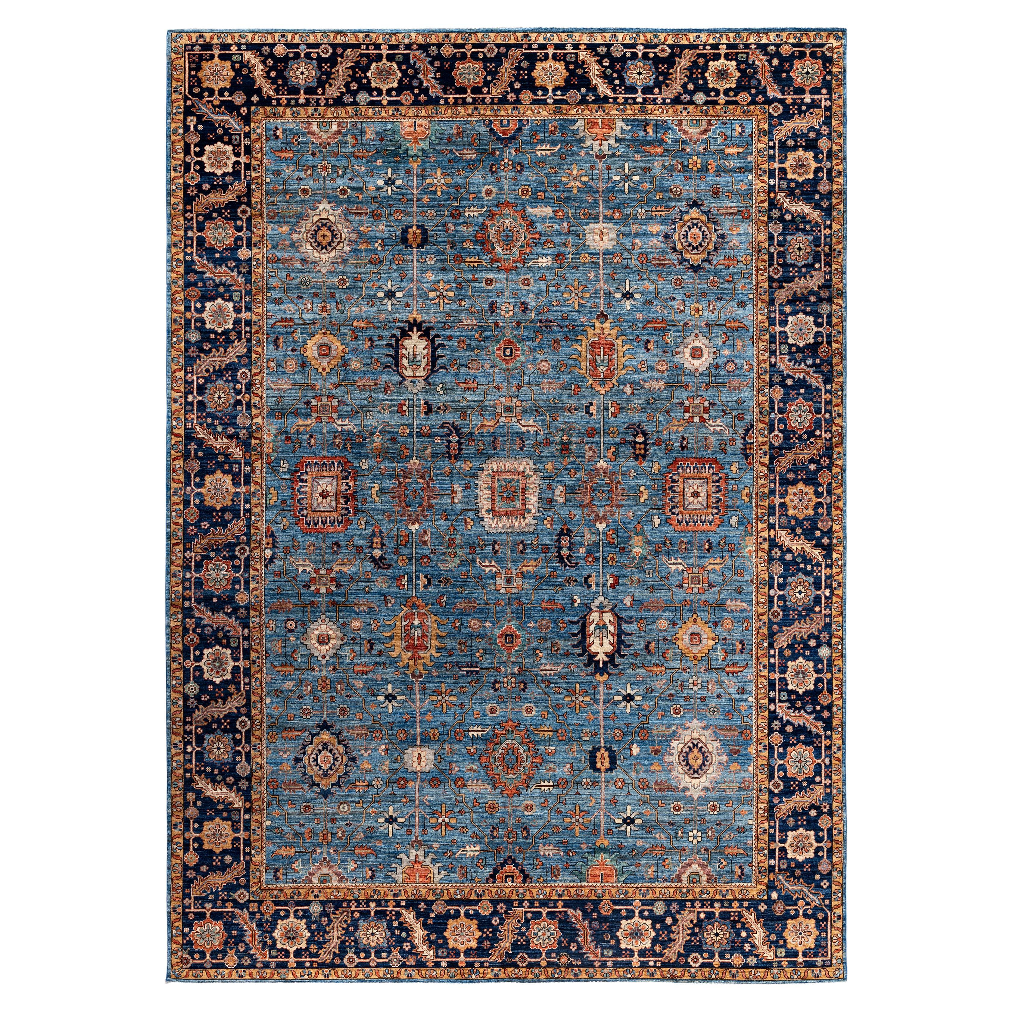 Serapi One-of-a-Kind Wool Blue Area Rug 9' 10" x 13' 10"