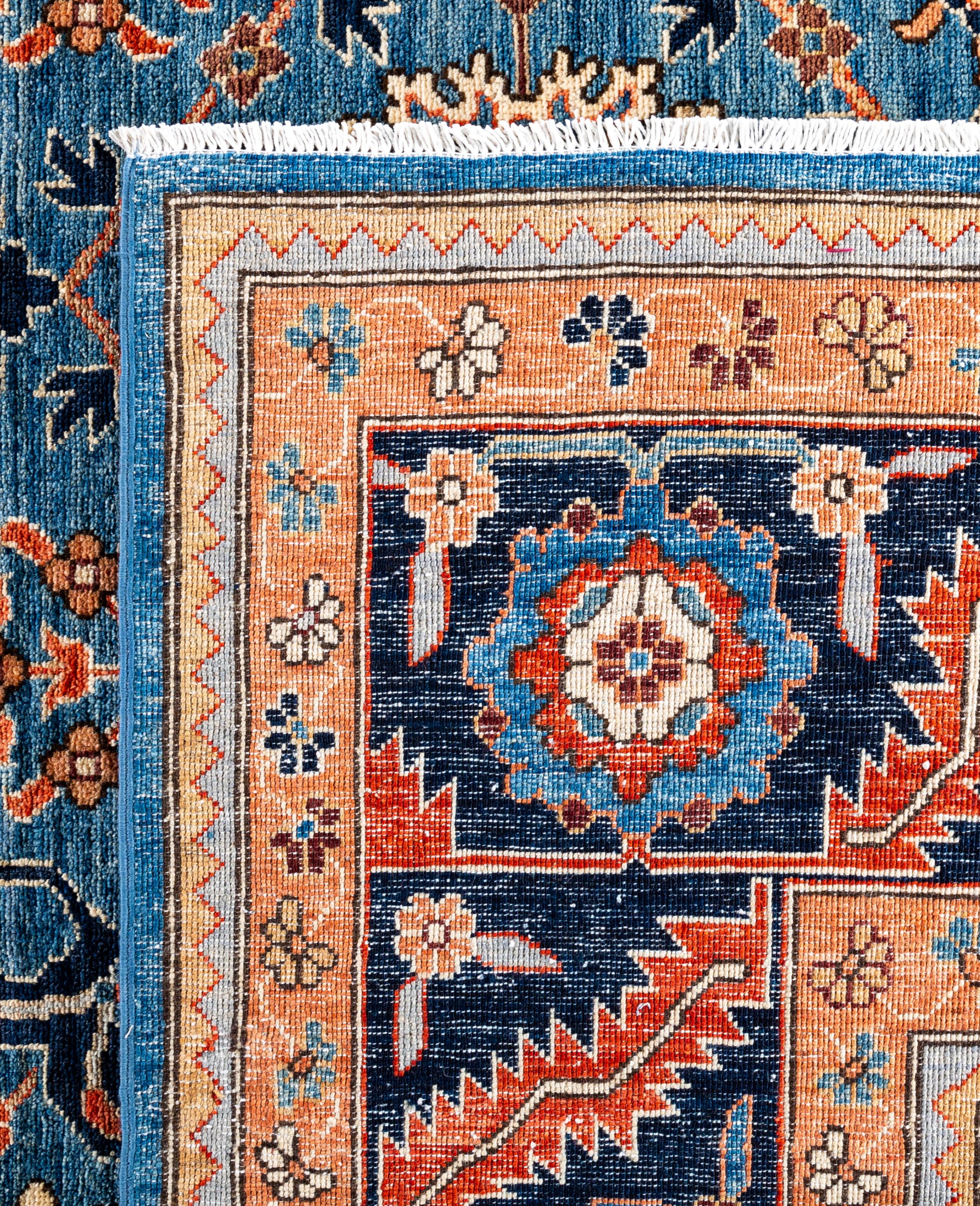 Serapi One-of-a-Kind Wool Blue Area Rug 9' 10