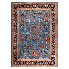 Serapi One-of-a-Kind Wool Blue Area Rug 9' 10" x 13' 9"