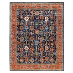 Tappeto Serapi One-of-a-Kind in Lana Blu 9' 2" x 11' 9"