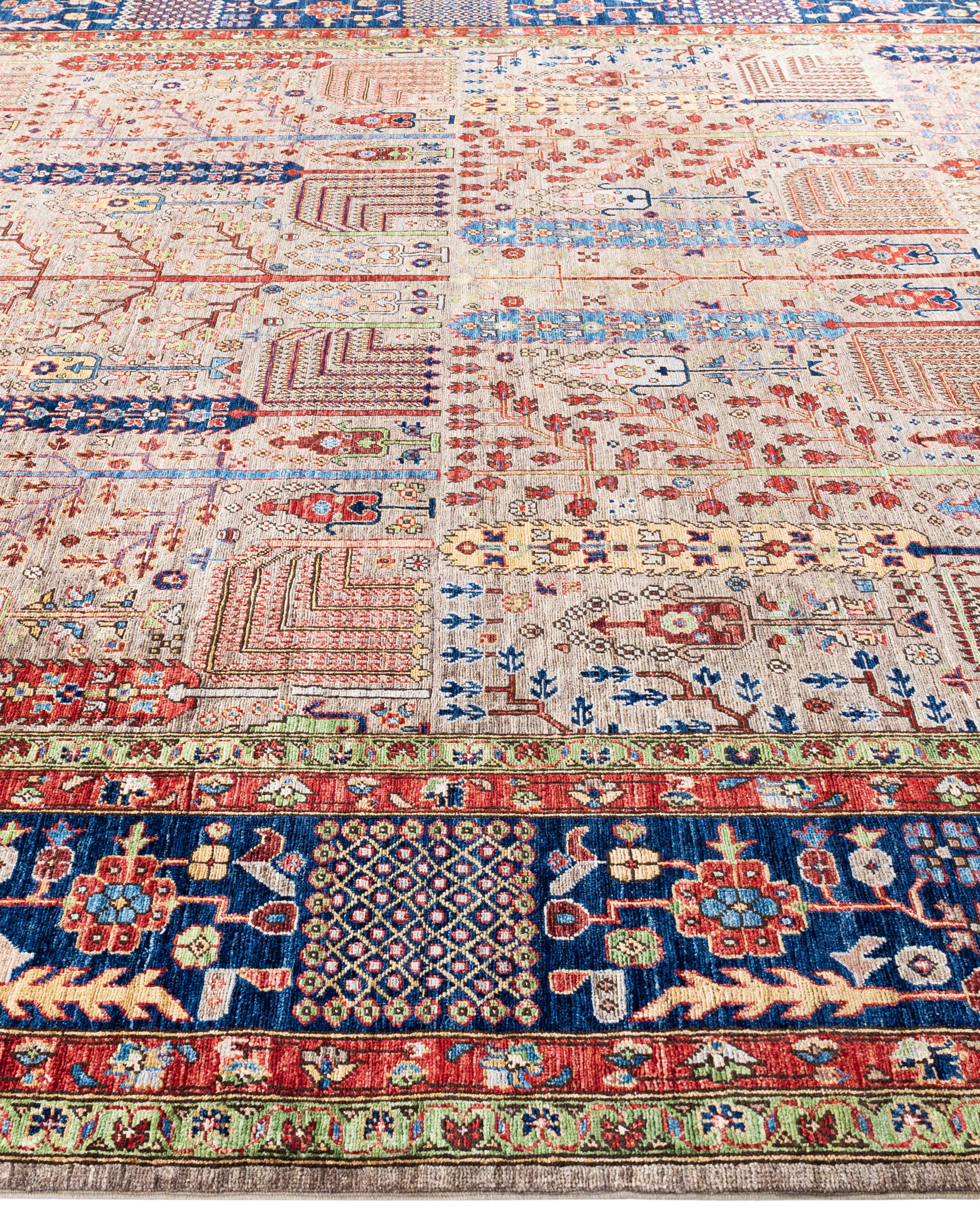 Hand-Knotted Serapi One-of-a-Kind Wool Brown Area Rug 10' 0