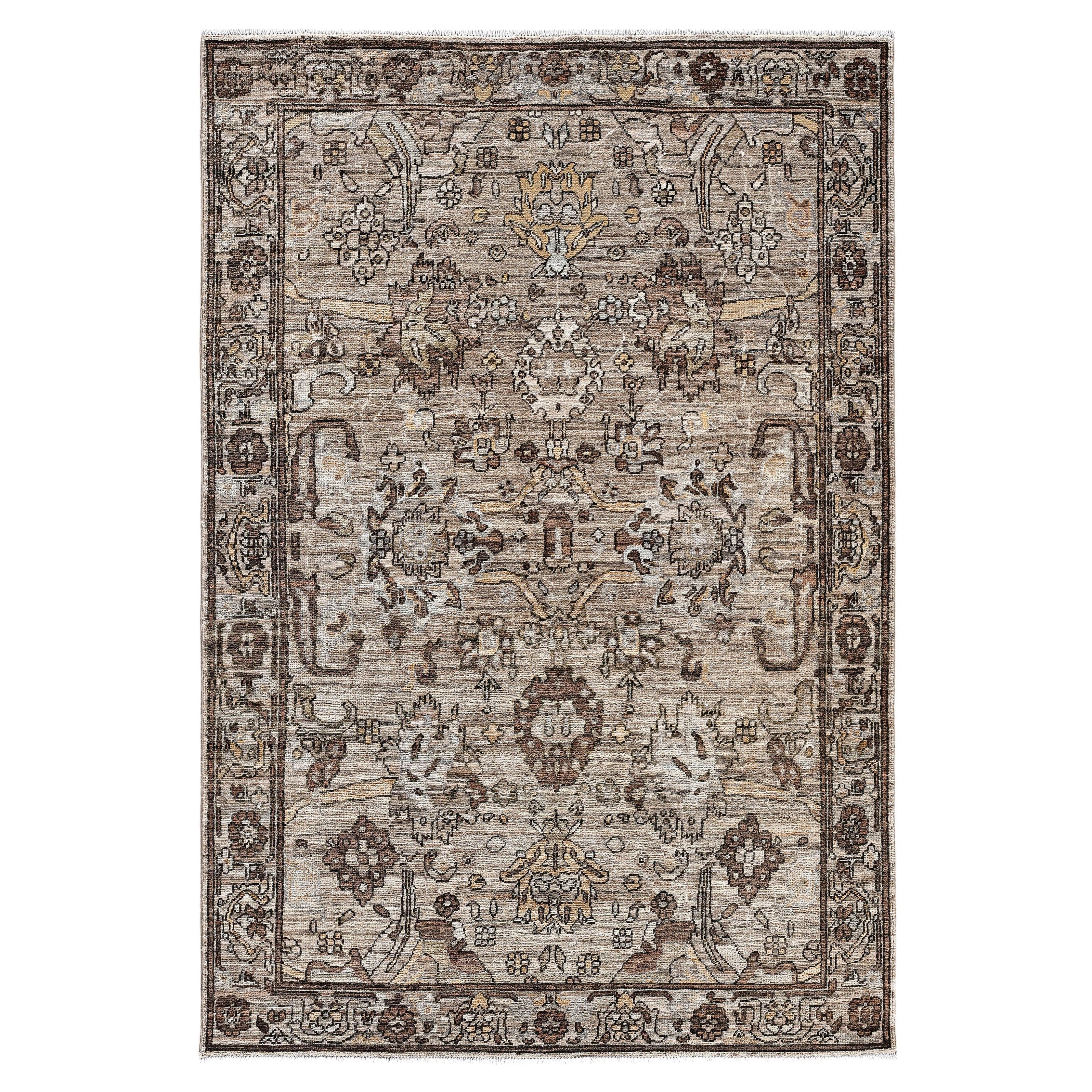 Serapi One-of-a-Kind Wool Brown Area Rug 4' 0" x 5' 11"