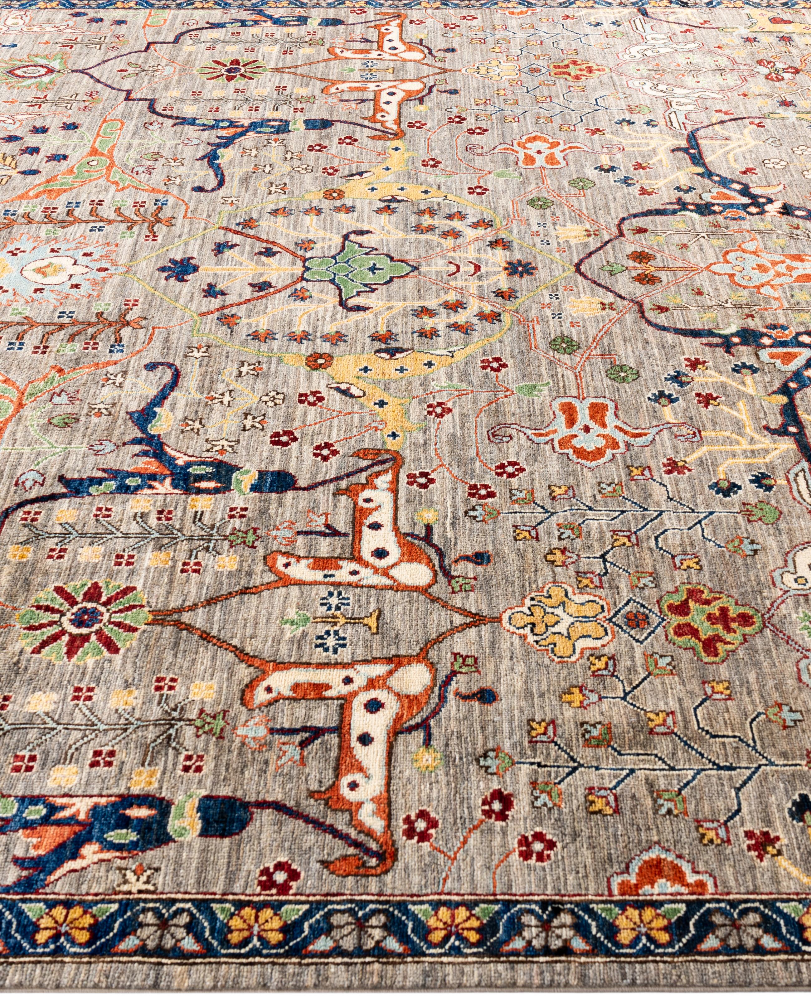 Noué à la main Serapi Tapis unique en laine marron 8' 0