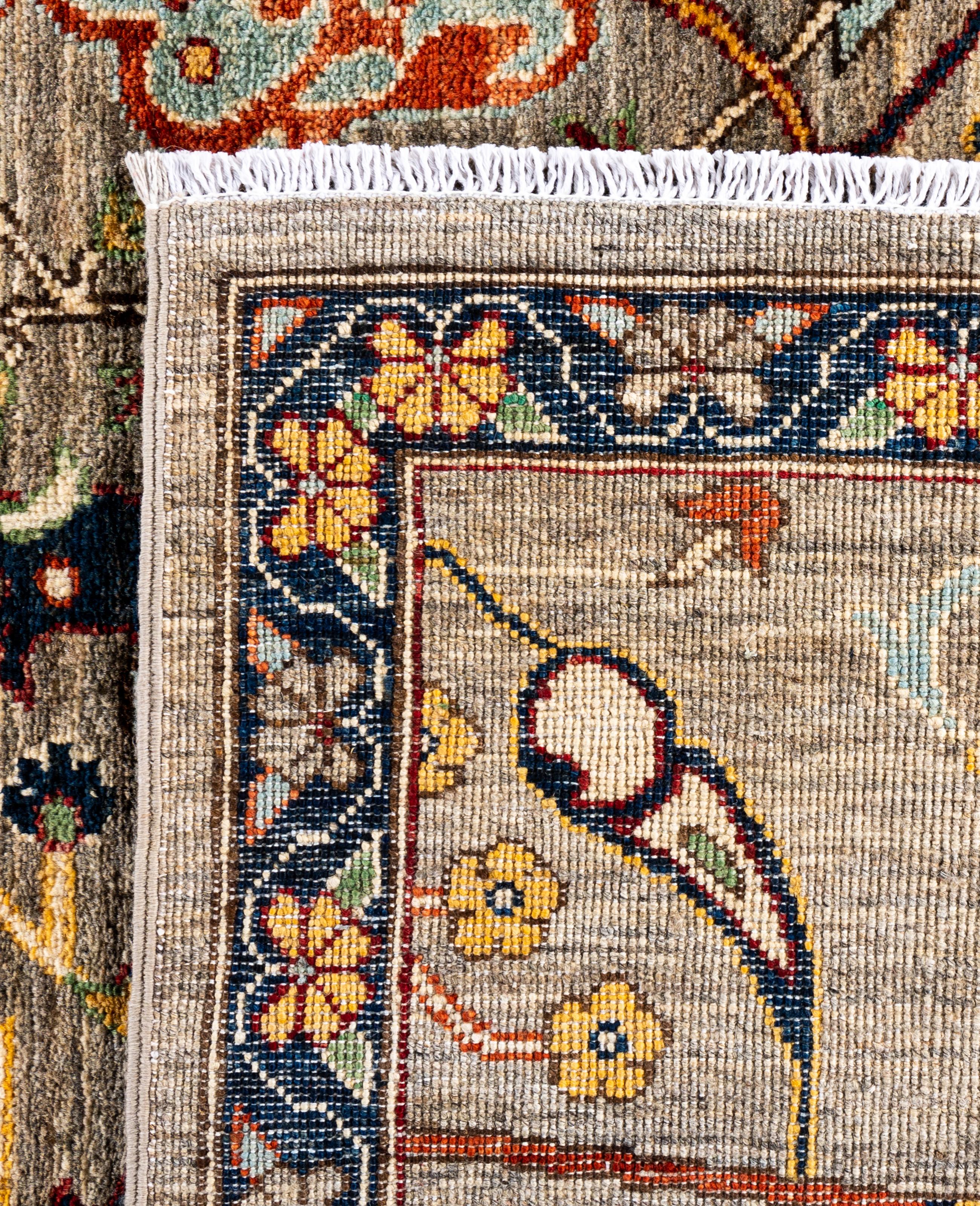 Serapi Tapis unique en laine marron 8' 0