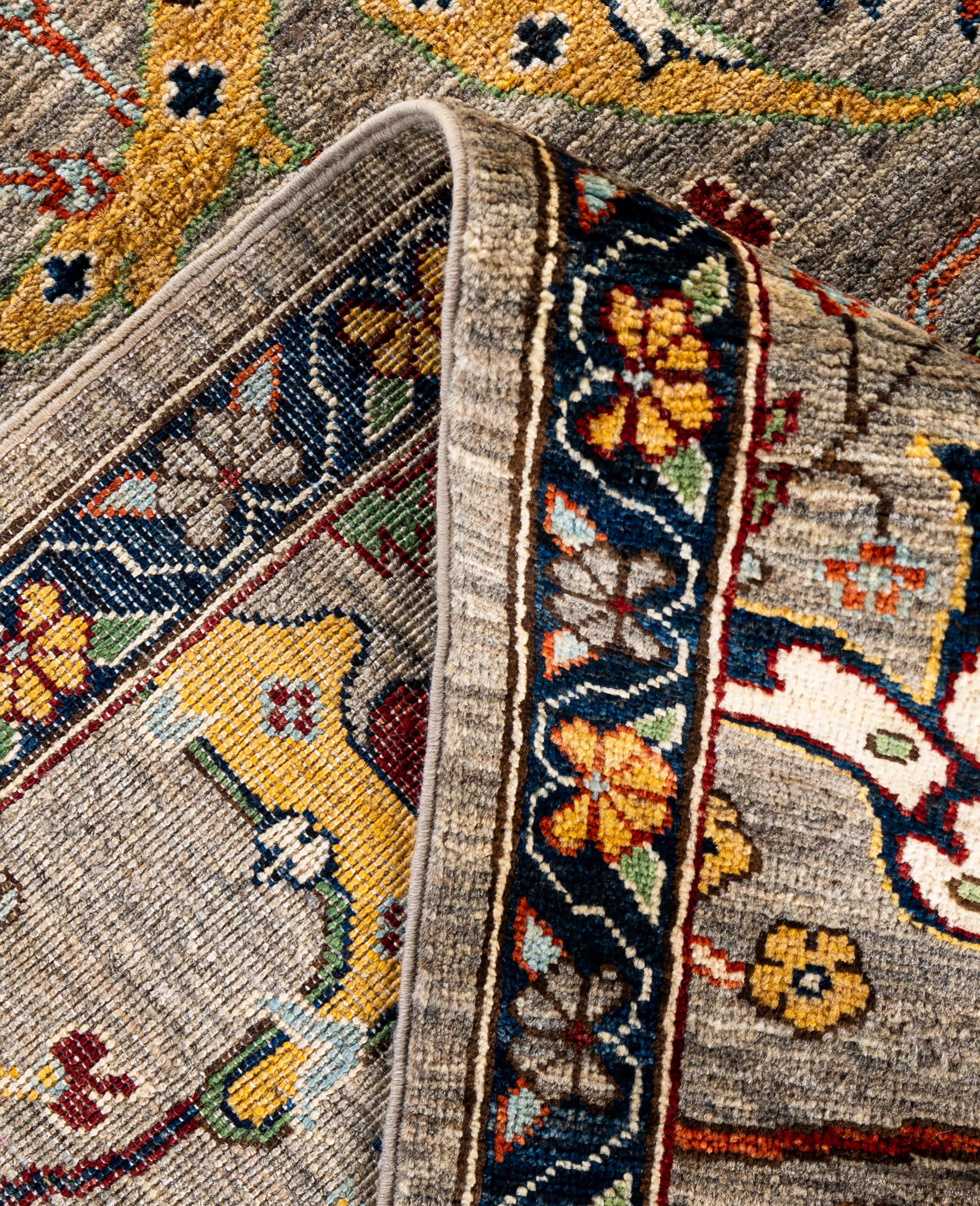 XXIe siècle et contemporain Serapi Tapis unique en laine marron 8' 0