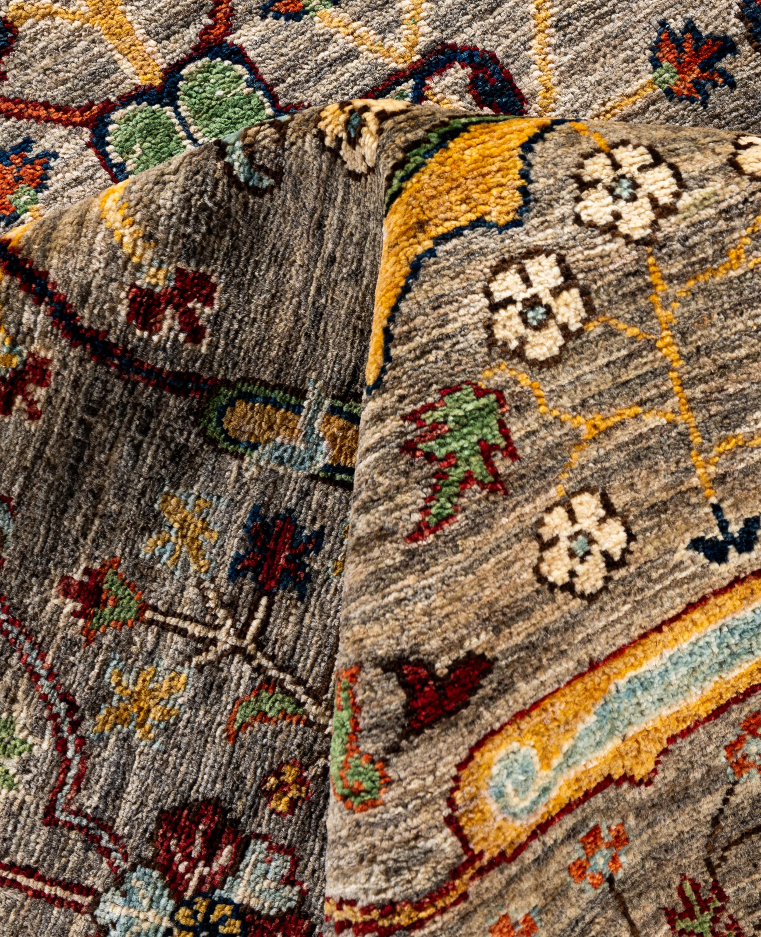 Laine Serapi Tapis unique en laine marron 8' 0
