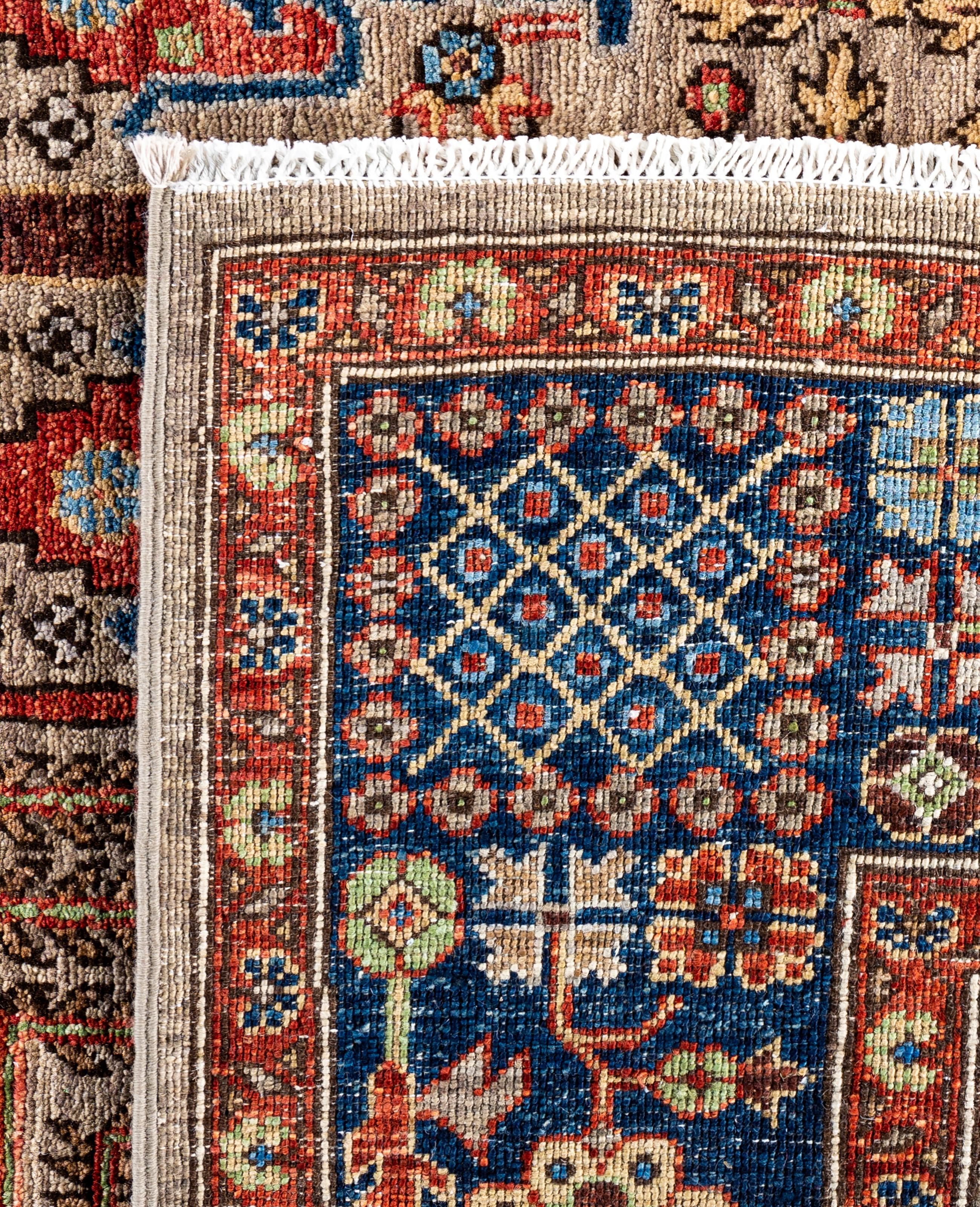 Serapi Tapis unique en laine marron 8' 1
