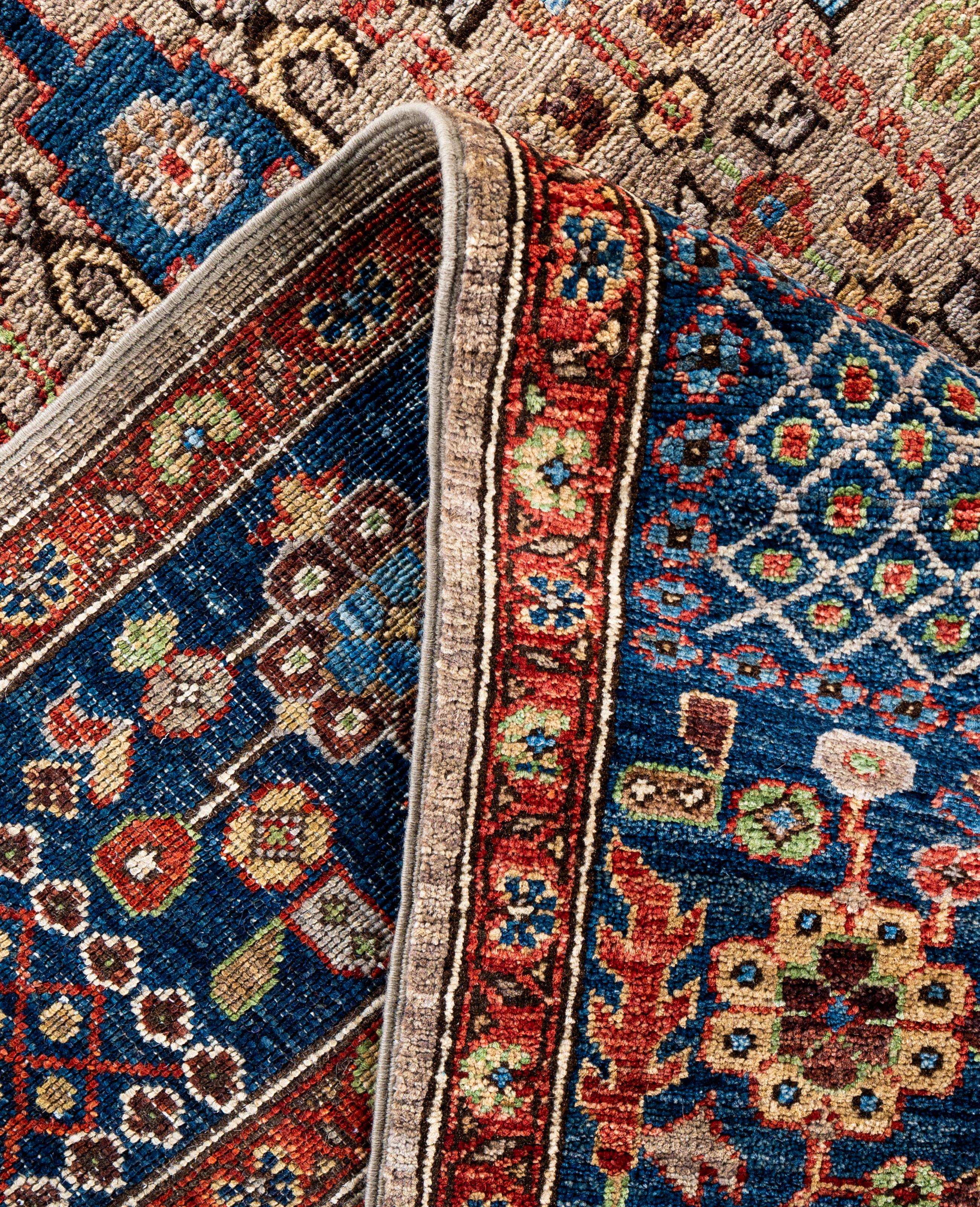XXIe siècle et contemporain Serapi Tapis unique en laine marron 8' 1