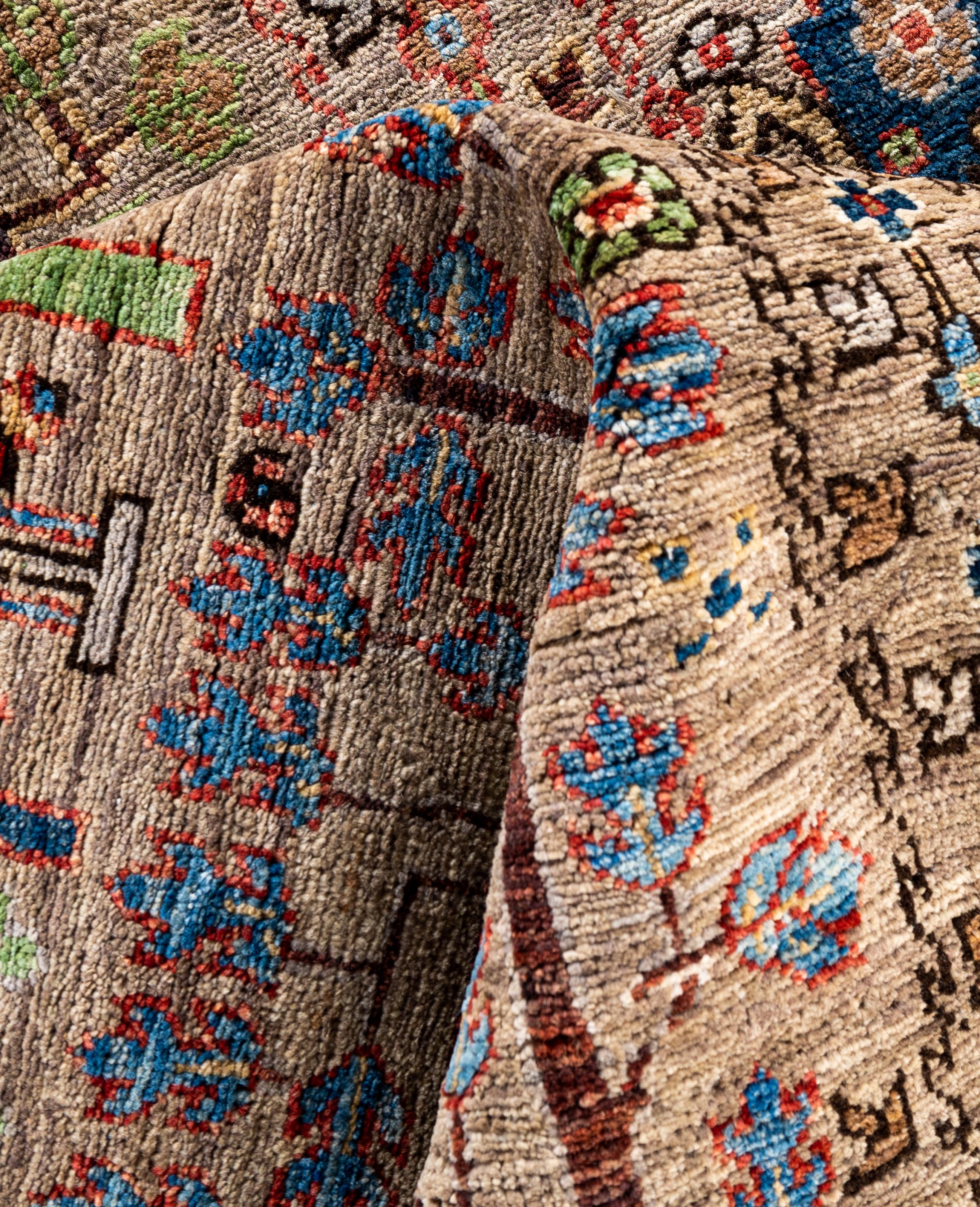 Laine Serapi Tapis unique en laine marron 8' 1
