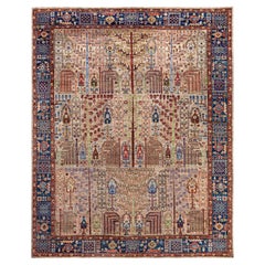Serapi Tapis unique en laine marron 8' 1" x 10' 0"