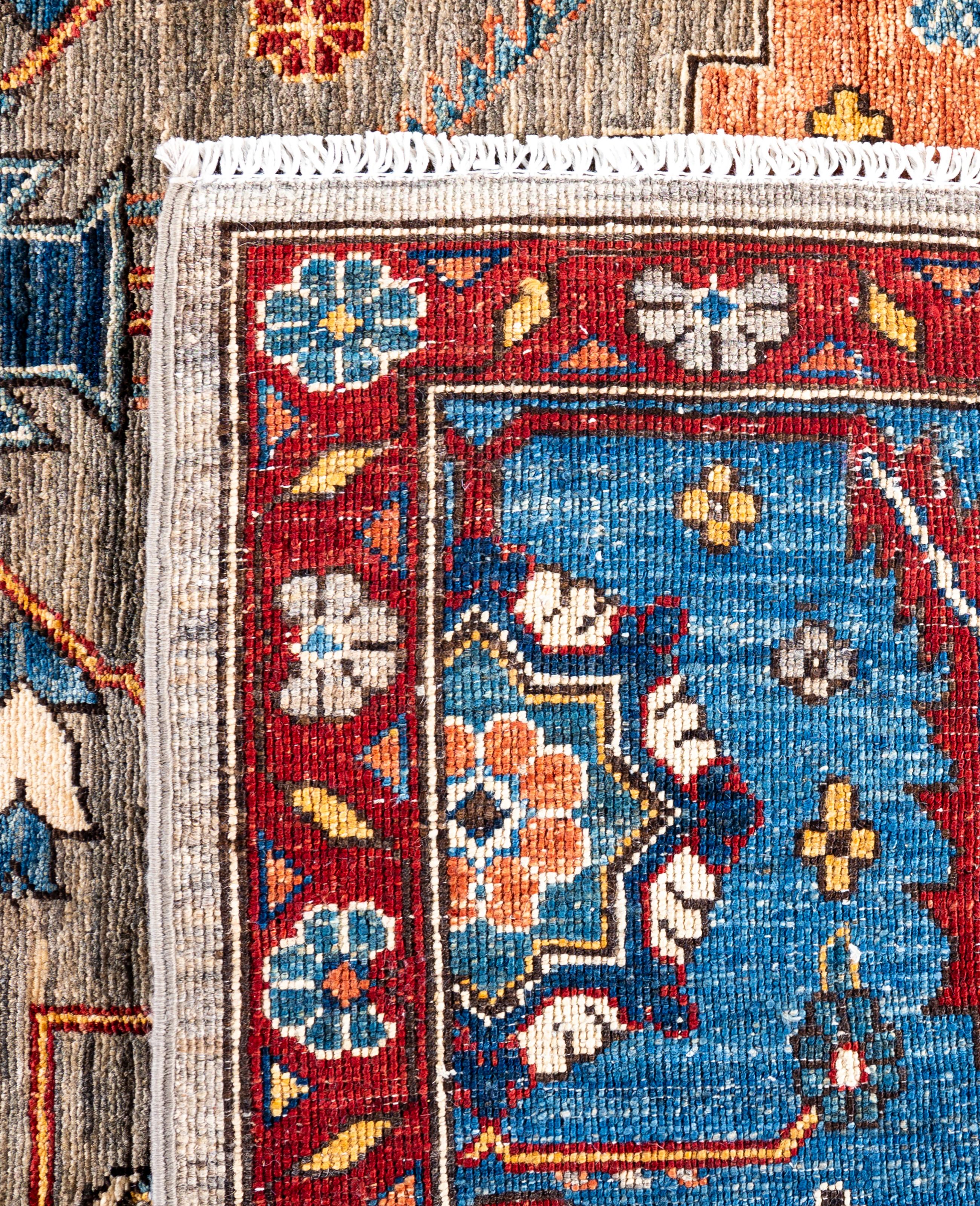 Serapi Tapis unique en laine marron 8' 1