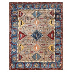 Serapi Tapis unique en laine marron 8' 1" x 10' 2"