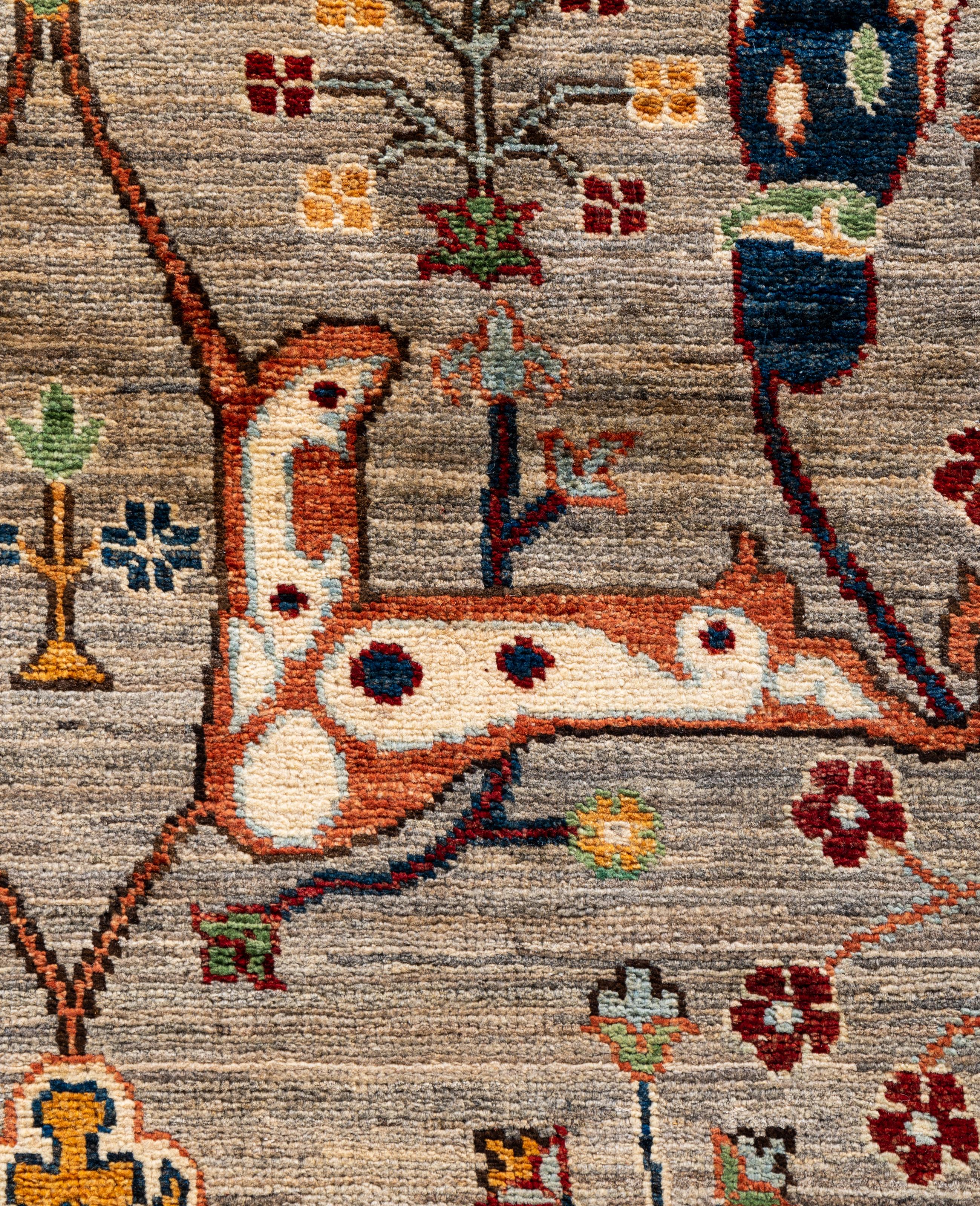 Pakistani Serapi One-of-a-Kind Wool Brown Area Rug 8' 1