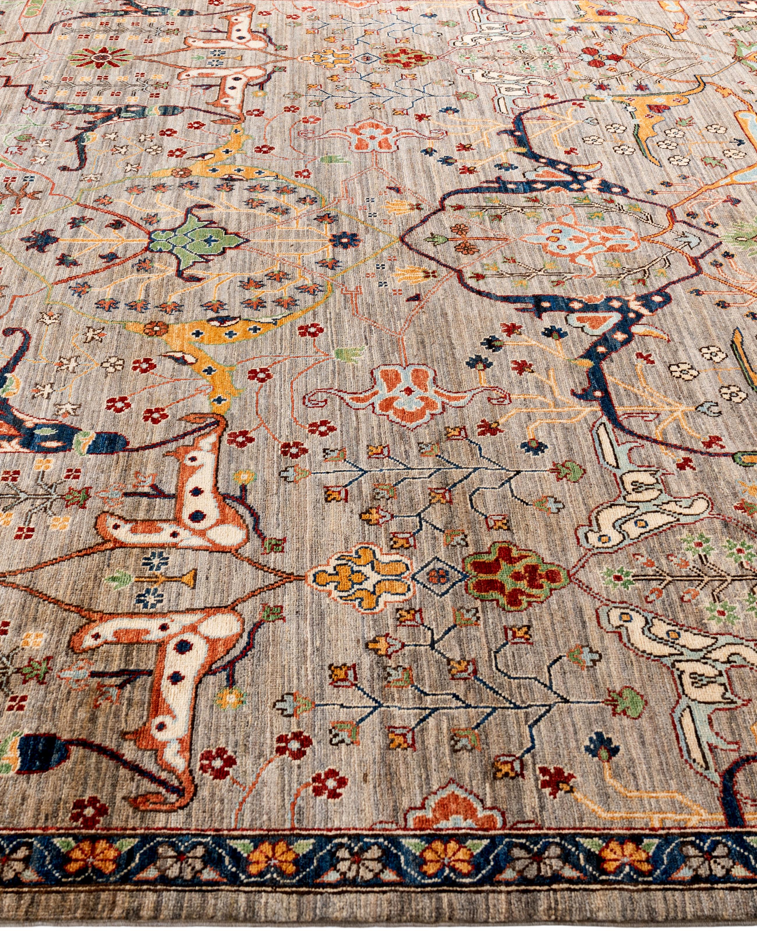 Hand-Knotted Serapi One-of-a-Kind Wool Brown Area Rug 8' 1
