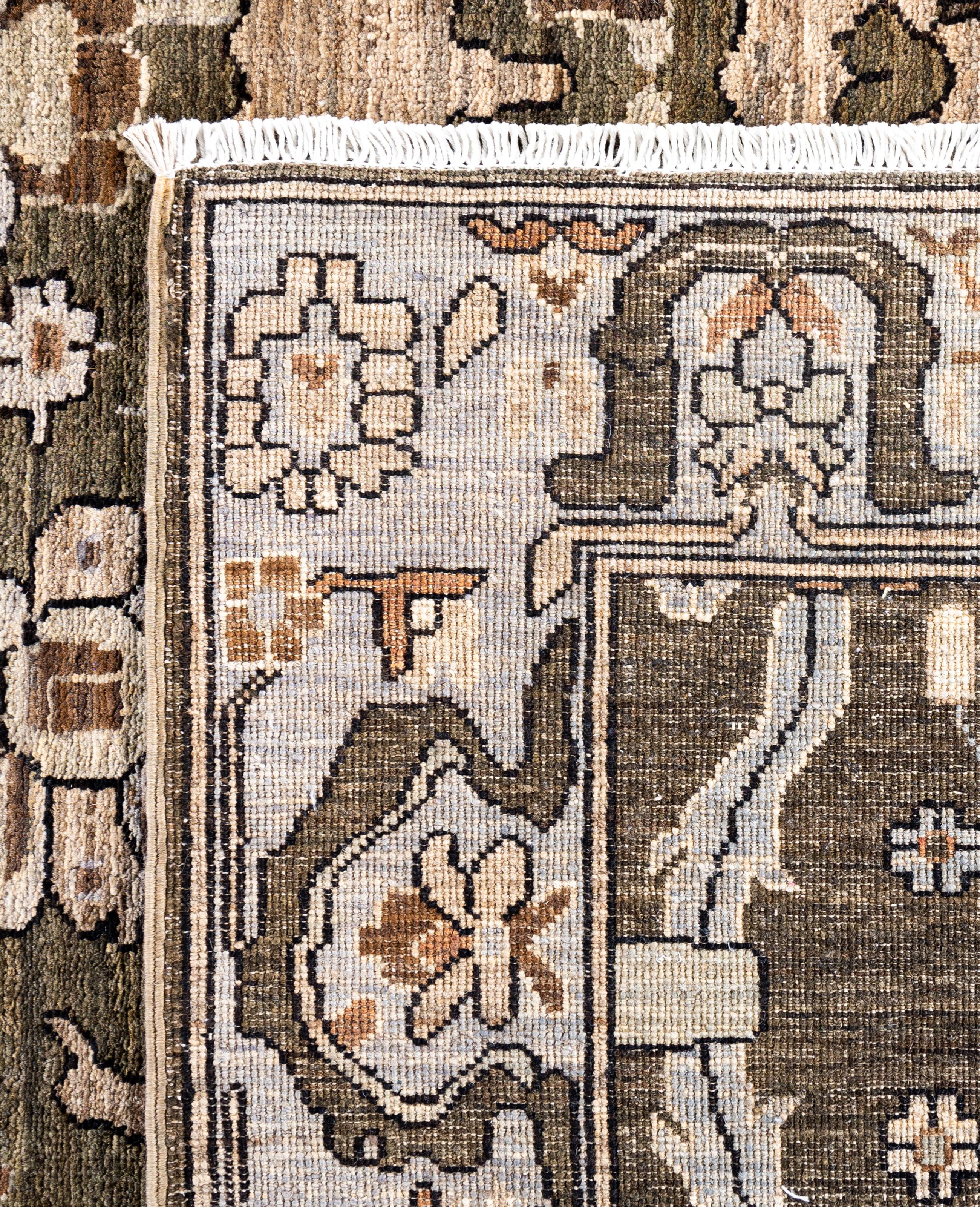 Serapi Tapis unique en laine marron 8' 1