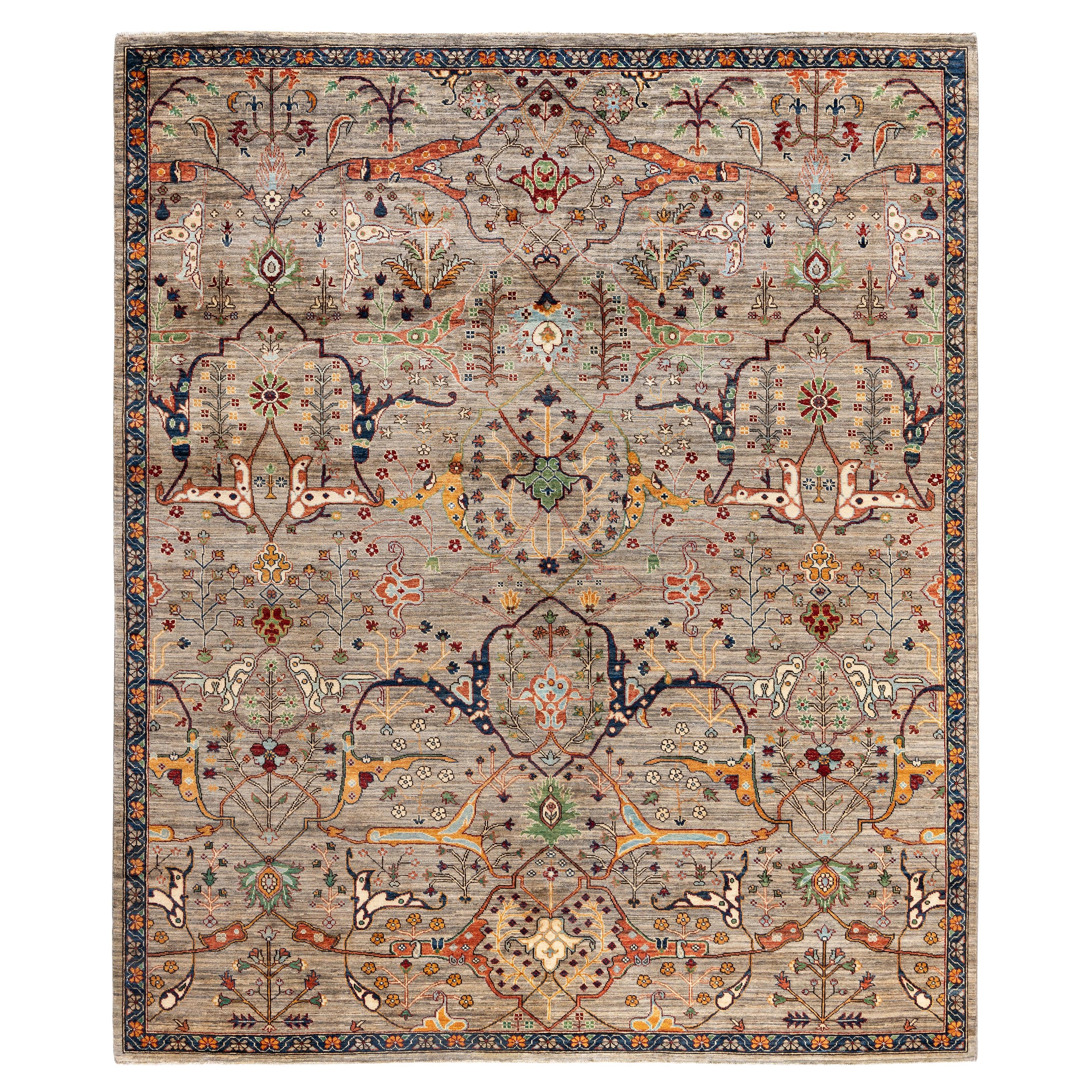 Serapi One-of-a-Kind Wool Brown Area Rug 8' 1" x 9' 9" For Sale