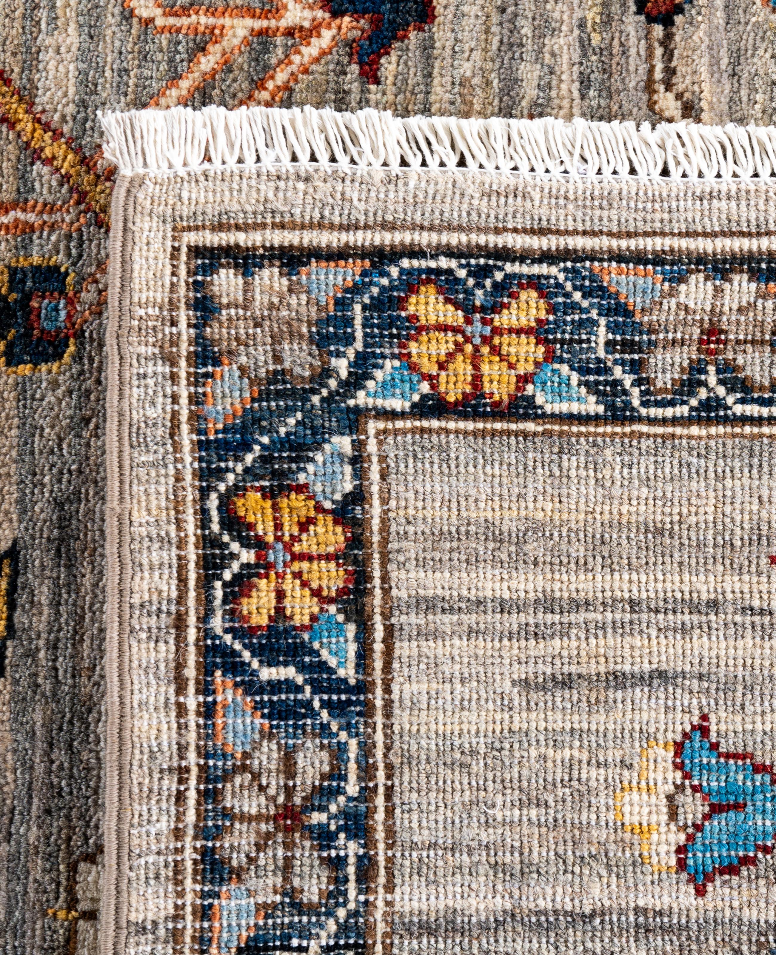 Serapi Tapis unique en laine marron 8' 10