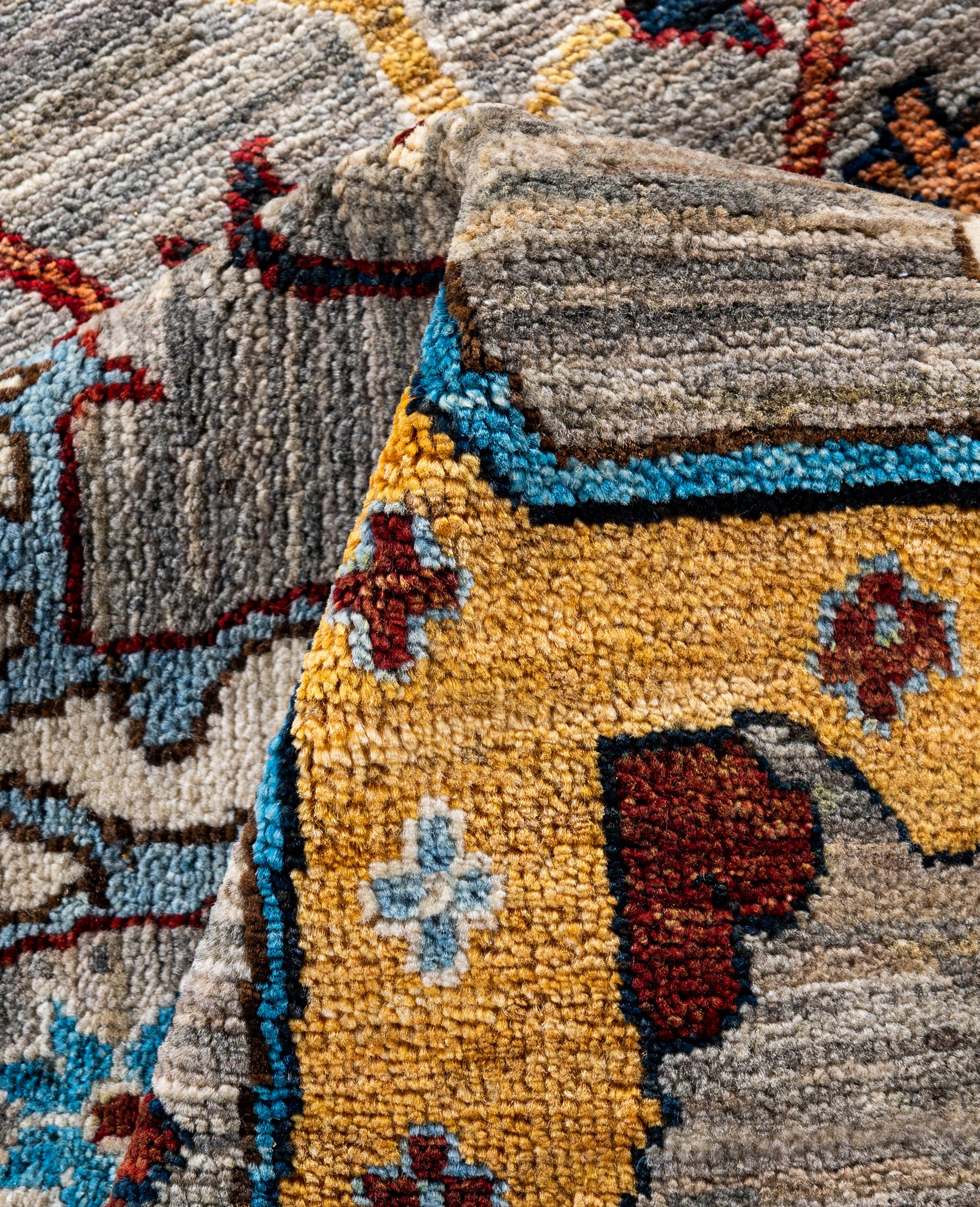 Laine Serapi Tapis unique en laine marron 8' 10