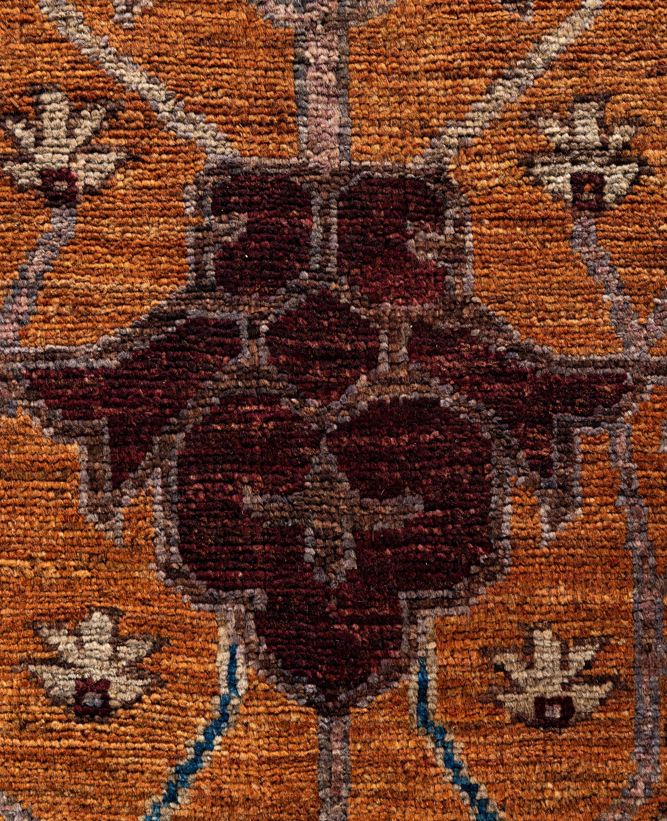 Pakistanais Serapi Tapis unique en laine marron 8' 11
