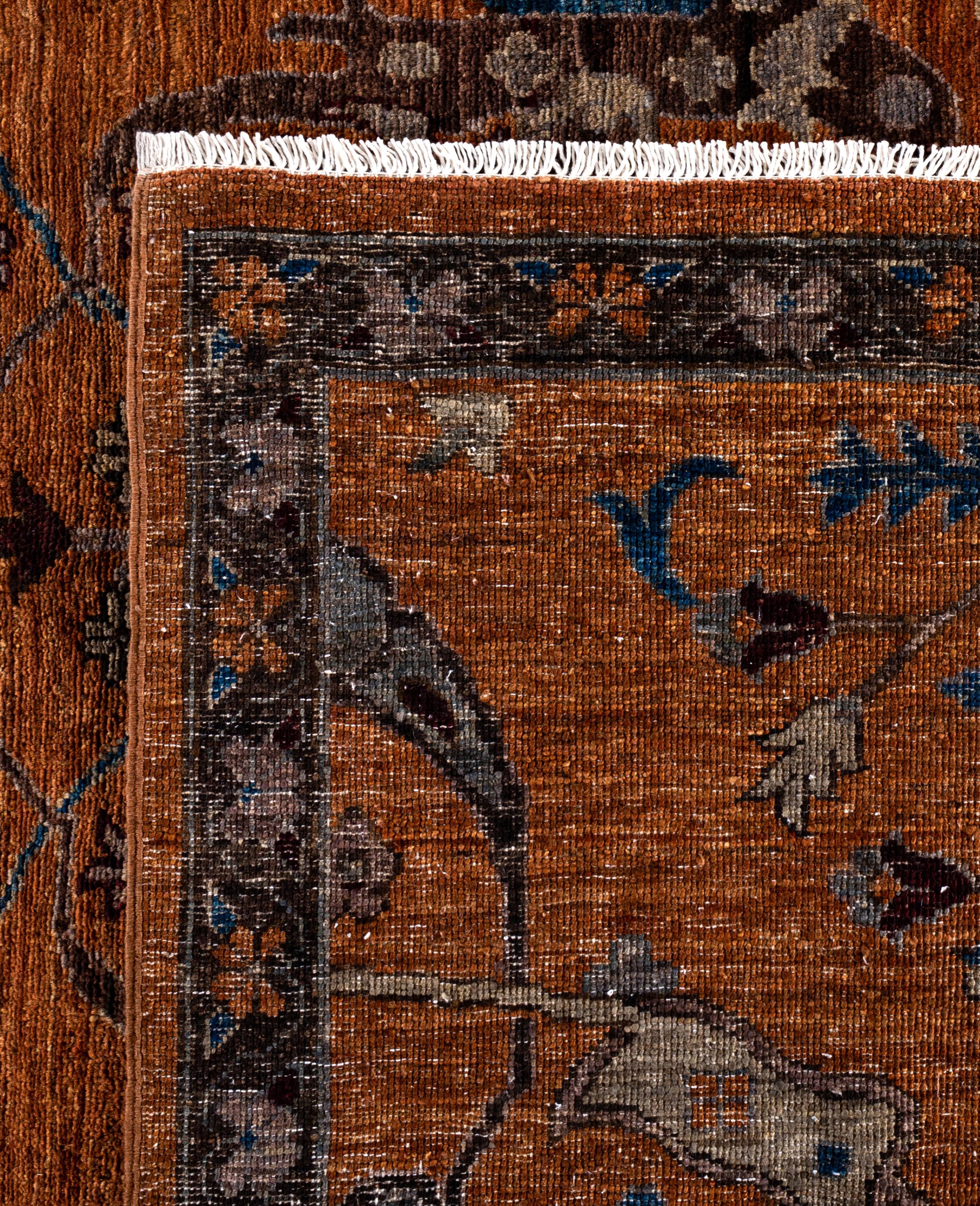 Serapi Tapis unique en laine marron 8' 11