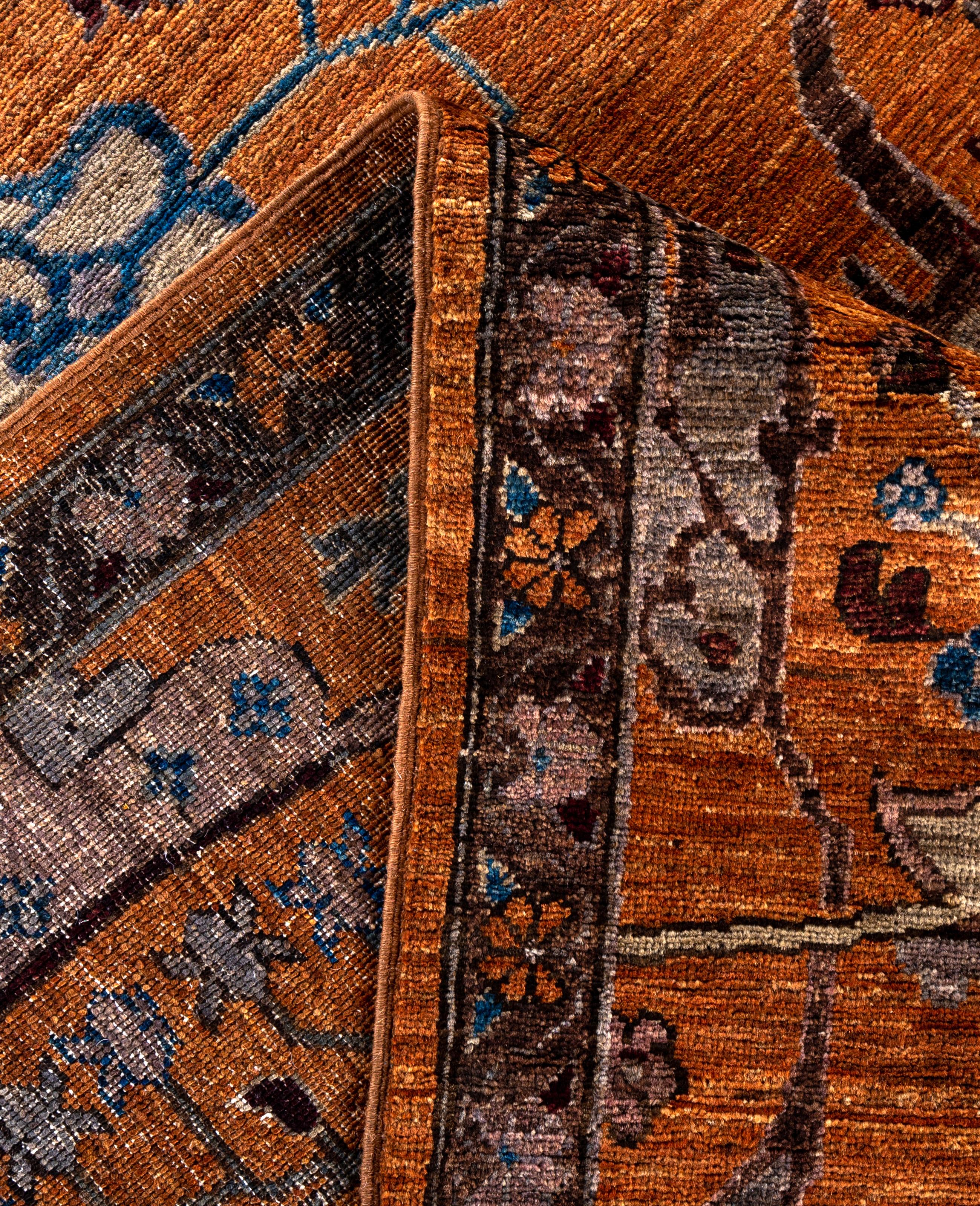XXIe siècle et contemporain Serapi Tapis unique en laine marron 8' 11