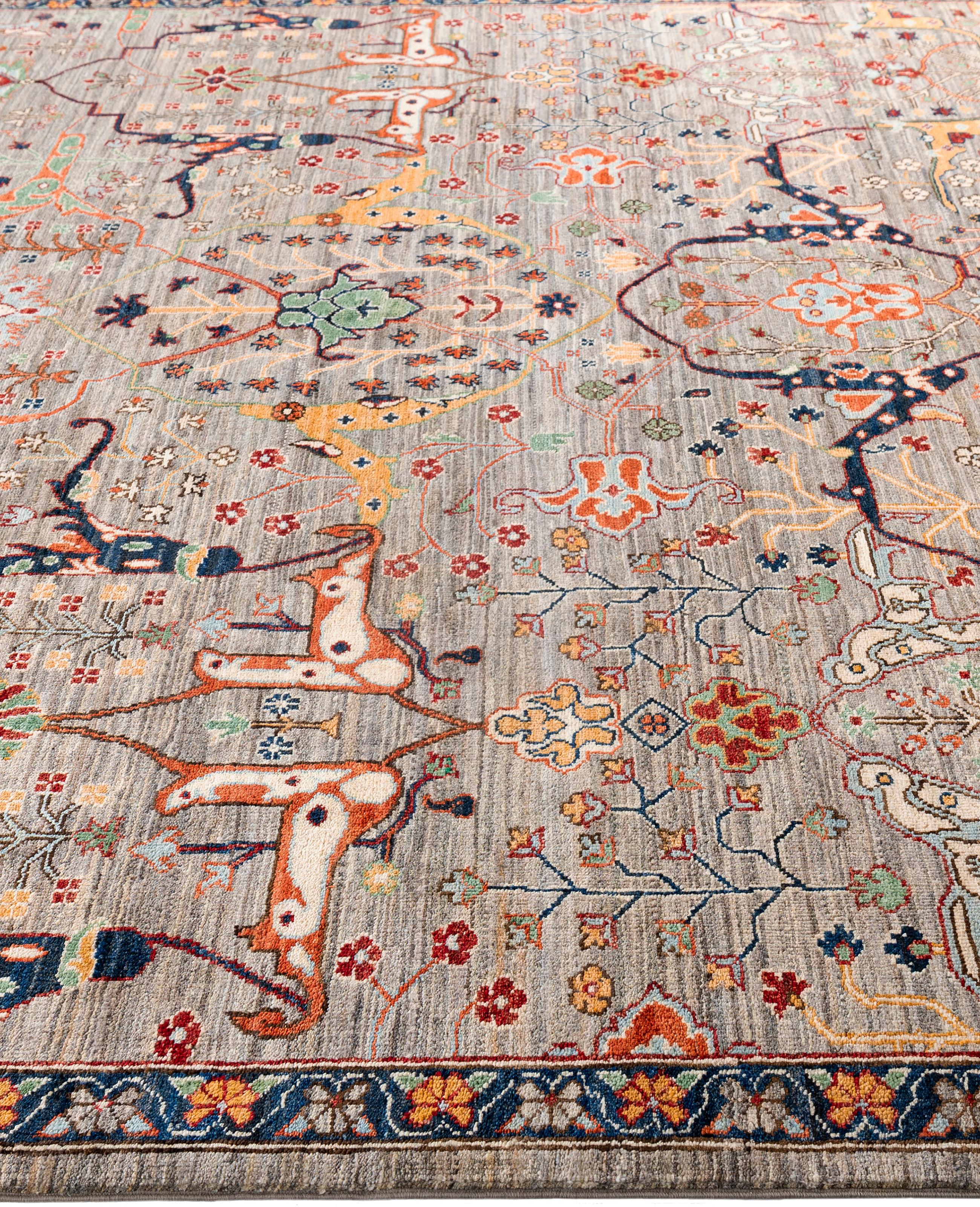 Noué à la main Serapi Tapis unique en laine marron 8' 3