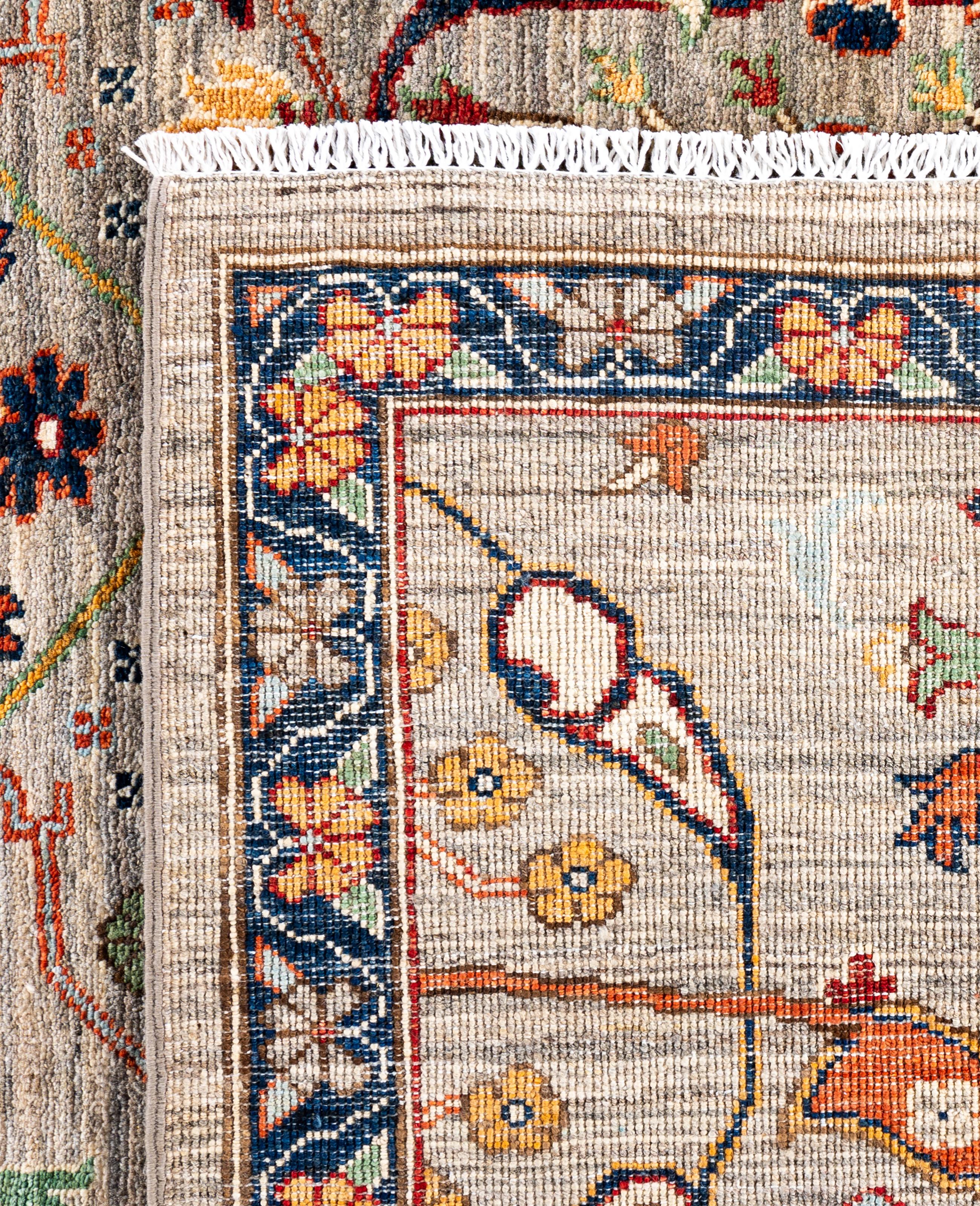 Serapi Tapis unique en laine marron 8' 3
